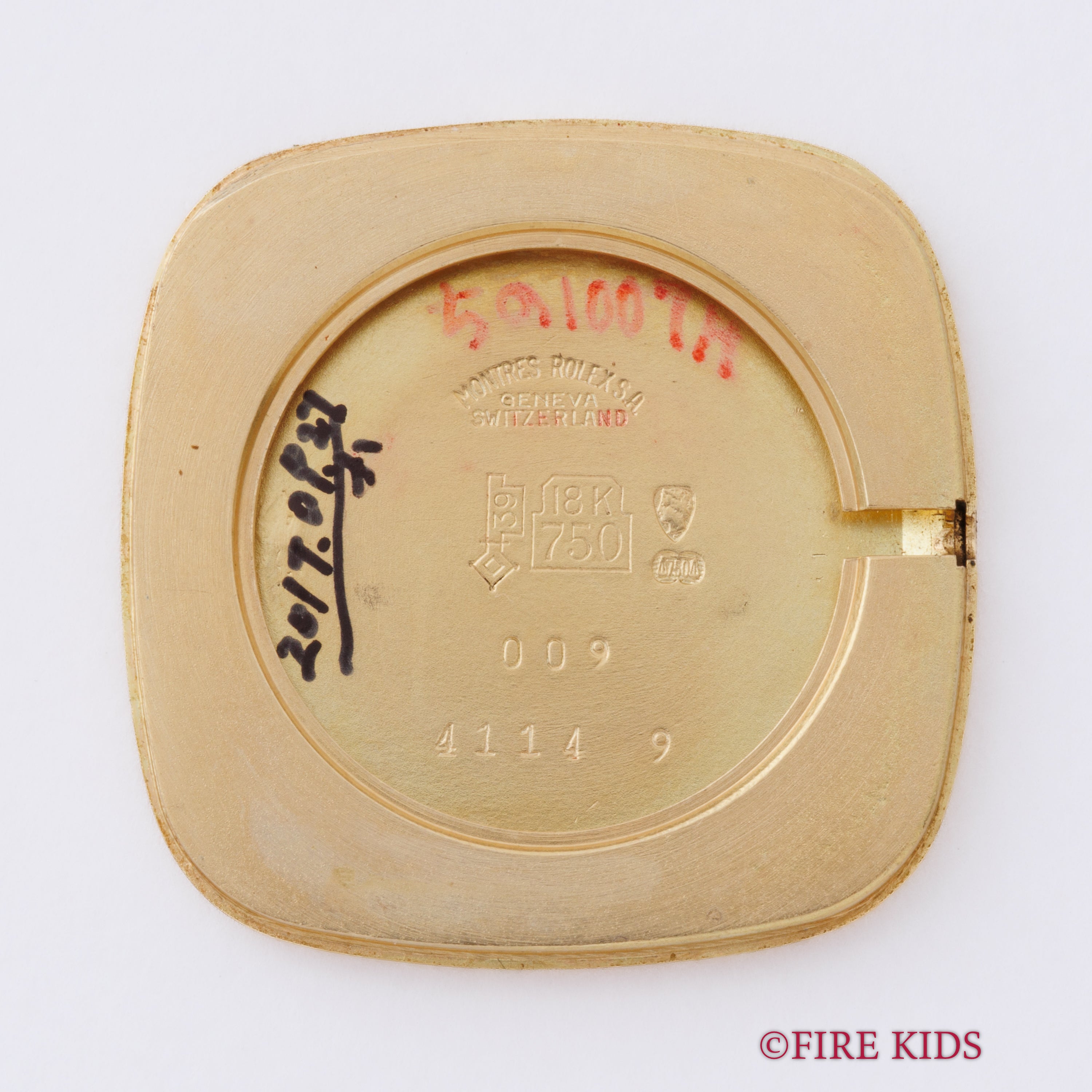 ロレックス チェリーニ スクエア Ref.4114 18金イエローゴールド 純正尾錠付き ギャラ付き