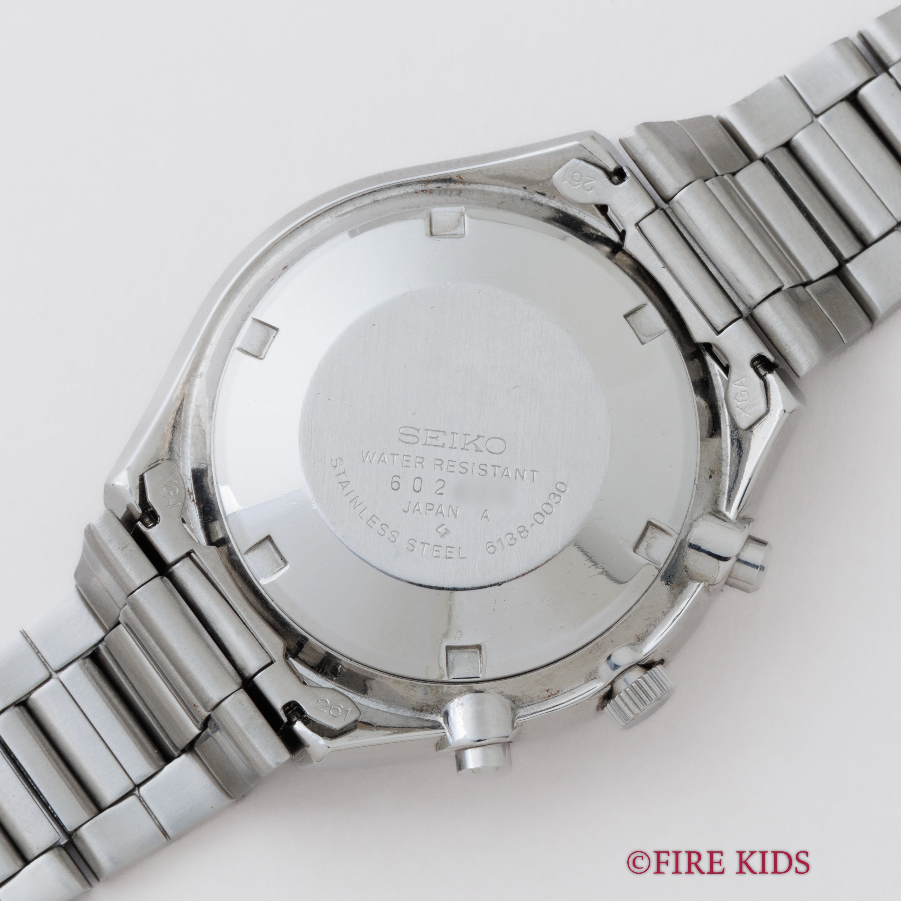 セイコー 角目 自動巻クロノグラフ 1976年製 Ref.6138-0030 ブルーダイヤル 純正ブレス付き