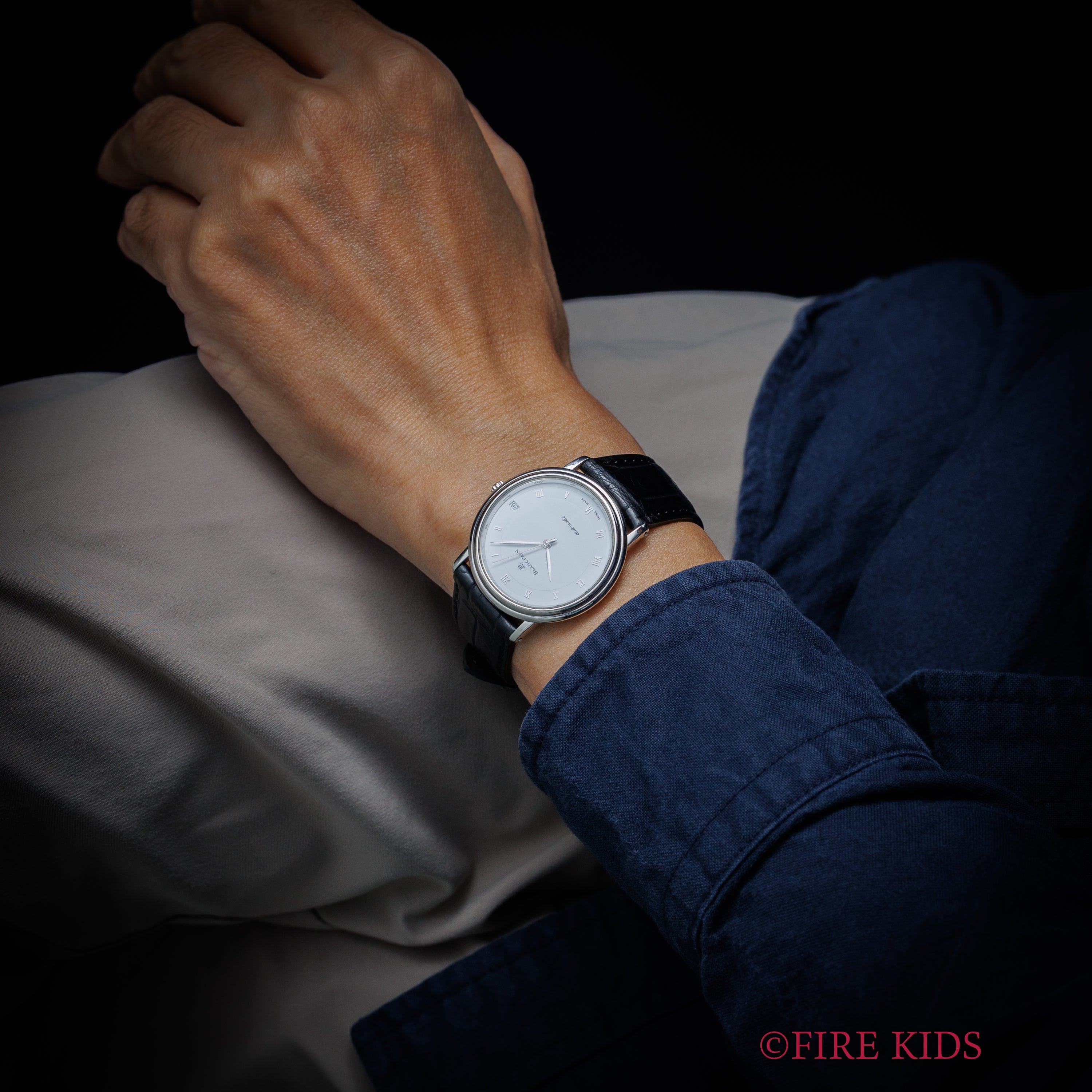 ブランパン ヴィルレ プラチナ無垢ケース 1990年代製 自動巻 フレデリックピゲCal.9513 純正プラチナ尾錠 裏スケ