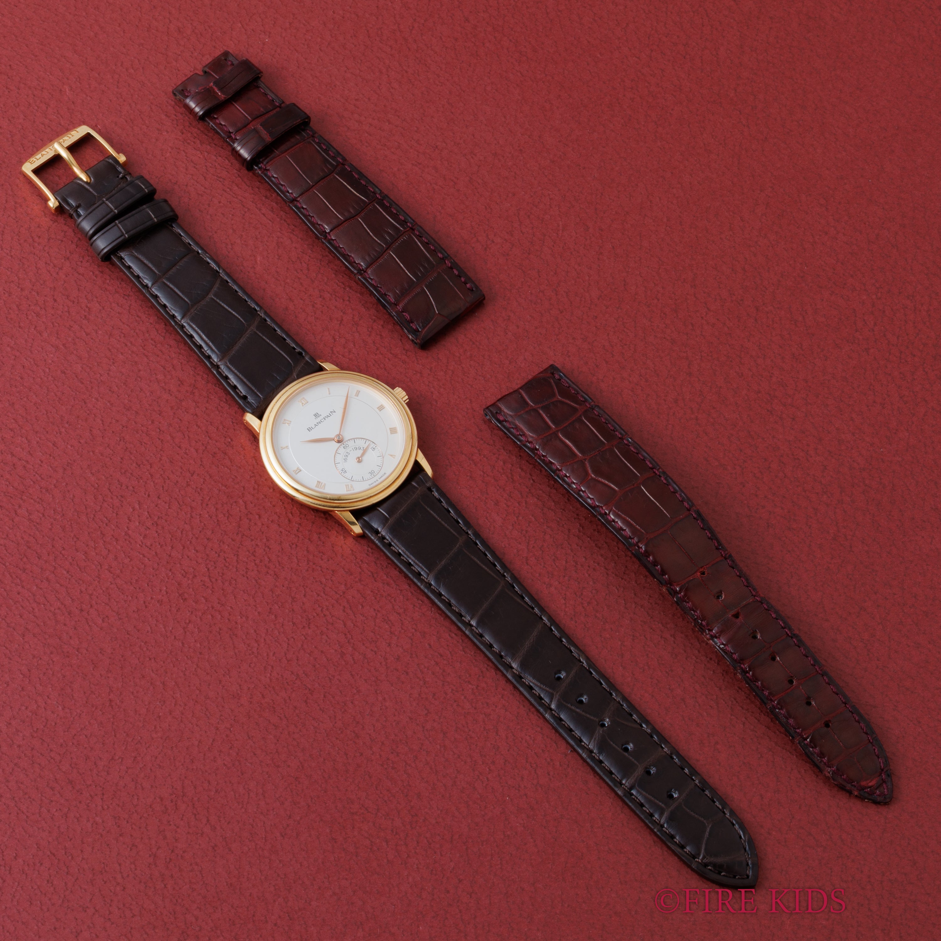 ブランパン ヴィルレ ウルトラスリム 18金無垢イエローゴールド 1994年販売ギャランティー付き 純正金無垢尾錠付き