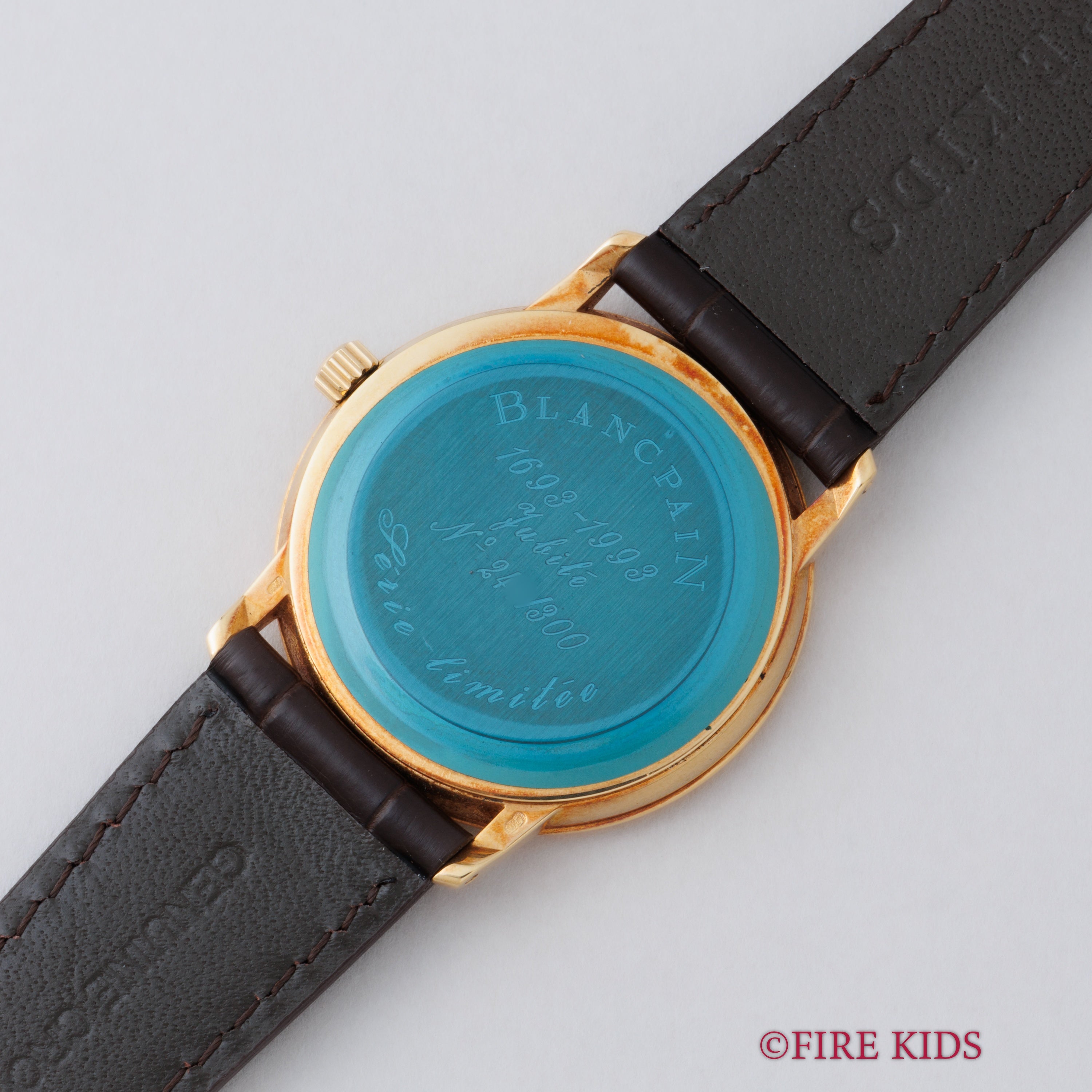 ブランパン ヴィルレ ウルトラスリム 18金無垢イエローゴールド 1994年販売ギャランティー付き 純正金無垢尾錠付き