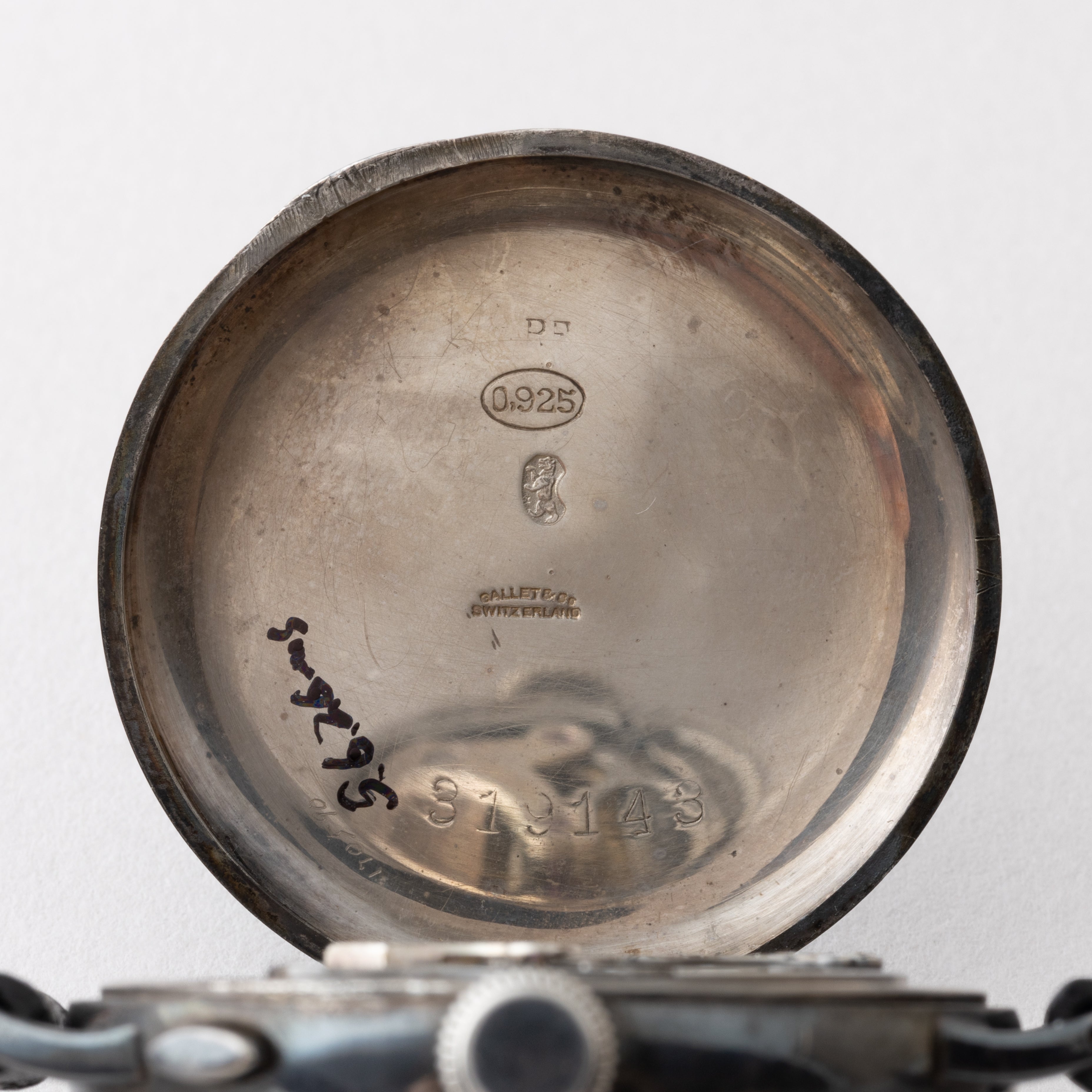 ギャレット ポーセリン銀無垢クロノグラフ ミネルバ13-20CH 1930年代