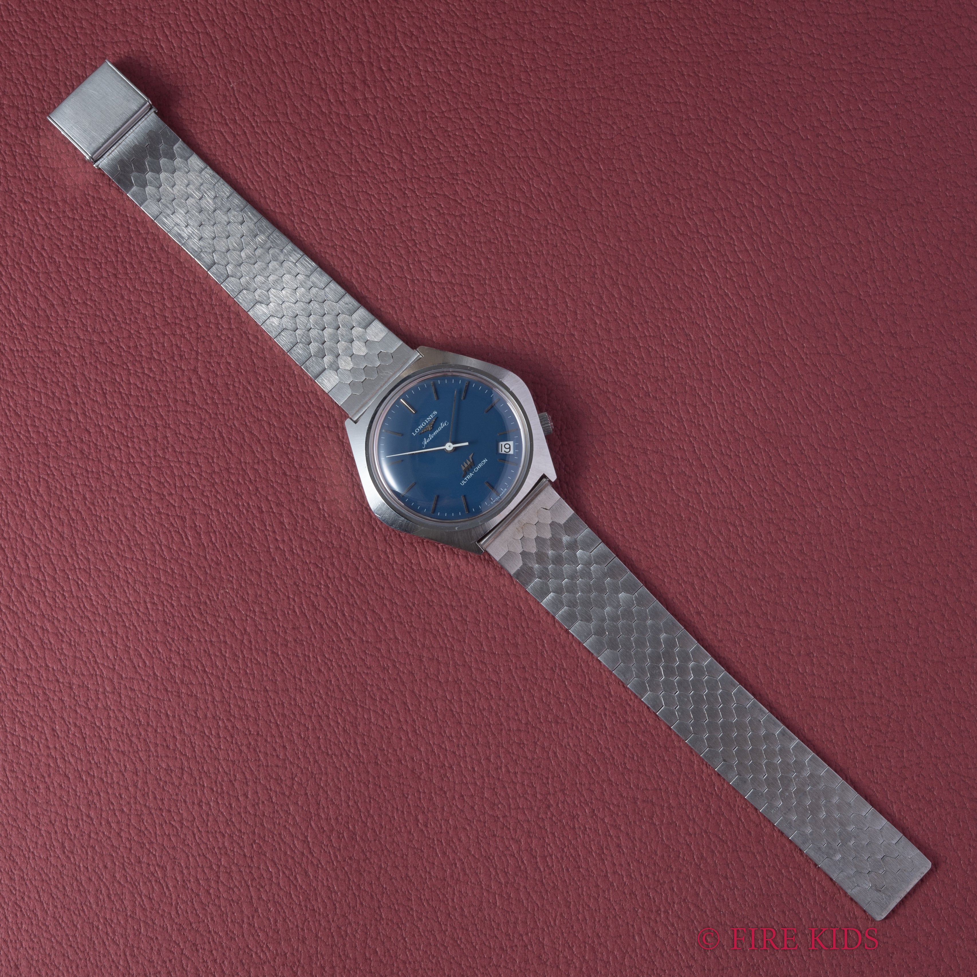 ロンジン ウルトラクロン ブルーダイヤル 1970年代製 ハイビート自動巻 社外ブレス