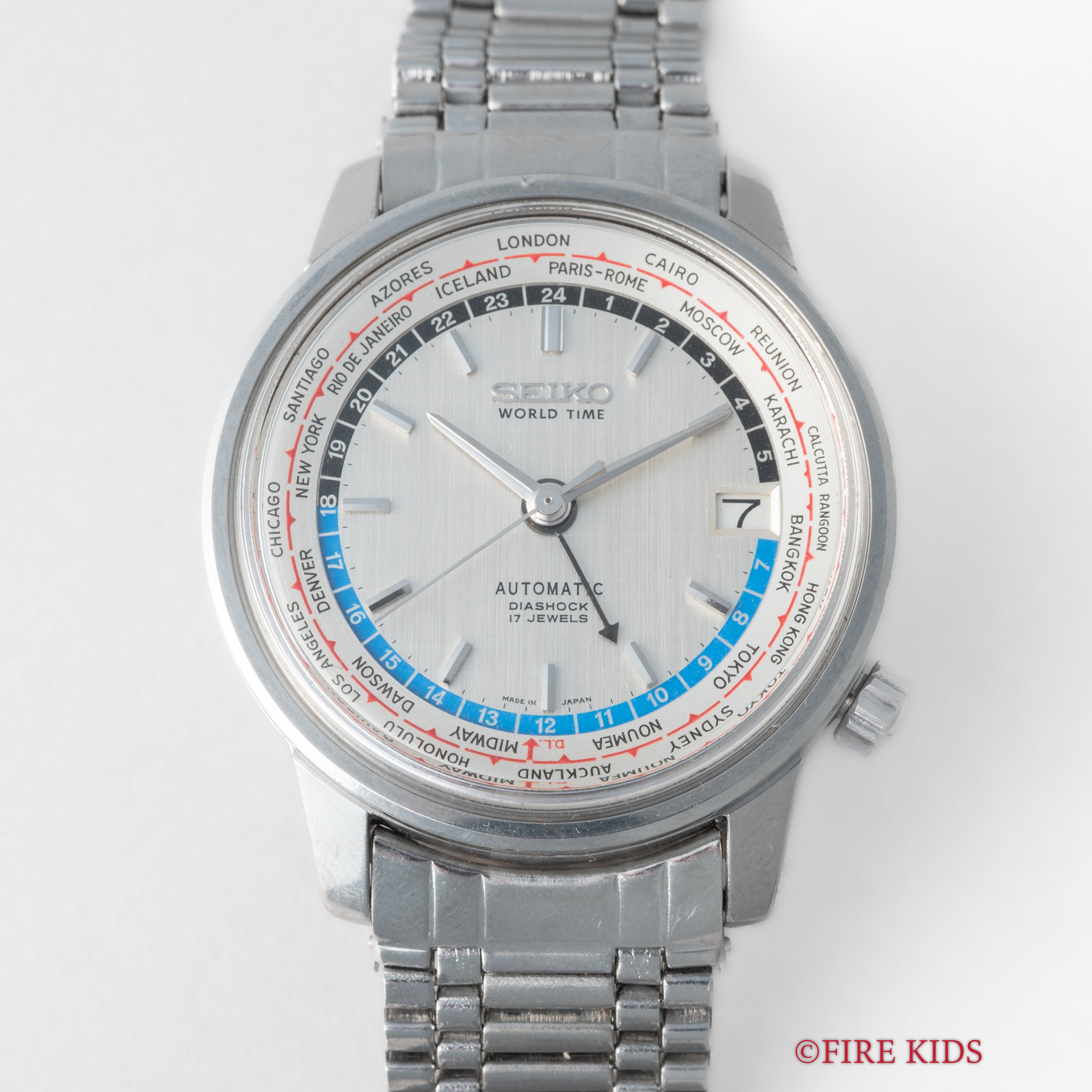 セイコー ワールドタイム ファーストモデル 1964年製 Ref.6217-7000 希少オリンピックマーク 純正ブレス