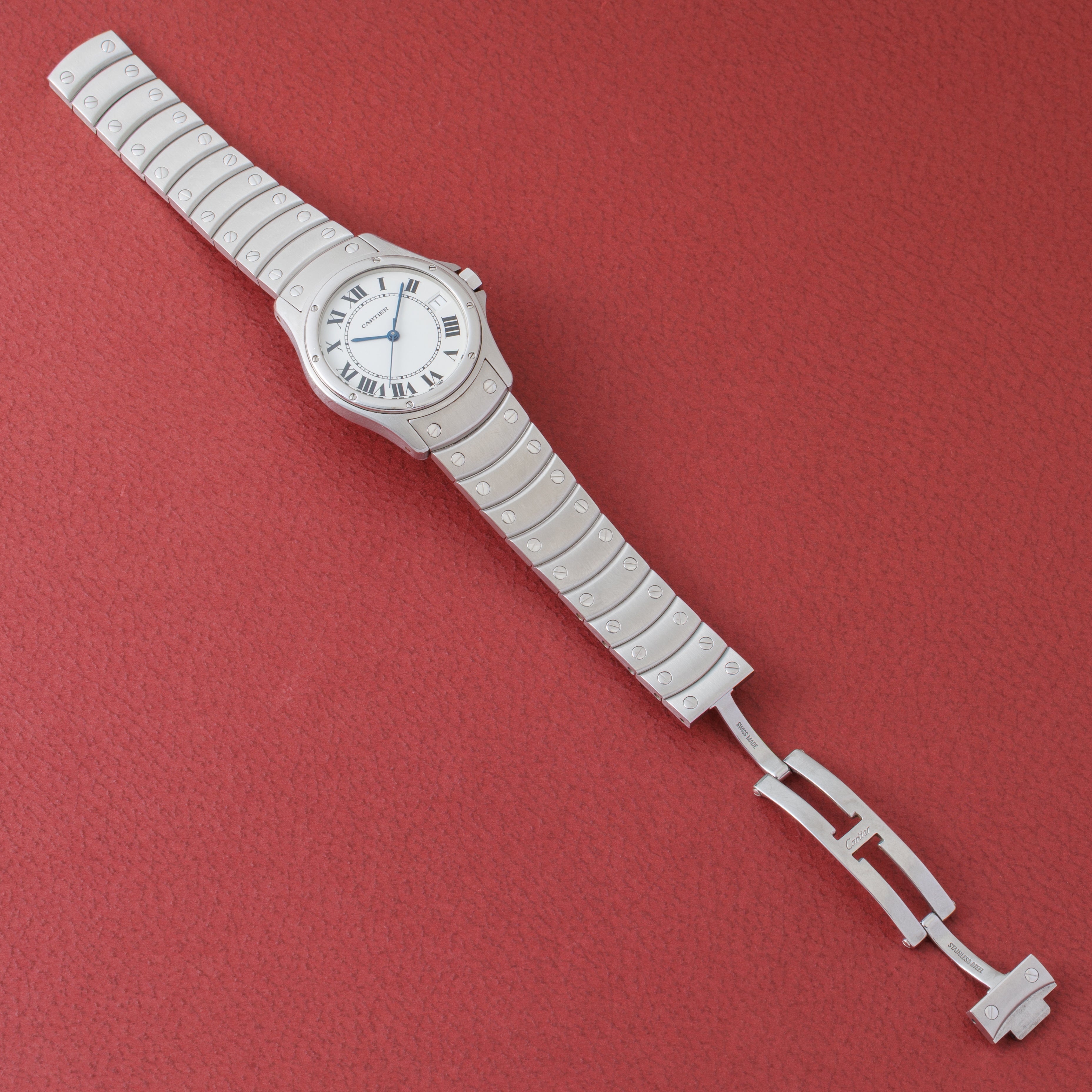 カルティエ サントス ロンド LMサイズ 自動巻き 1990年代製 ホワイトローマンダイヤル