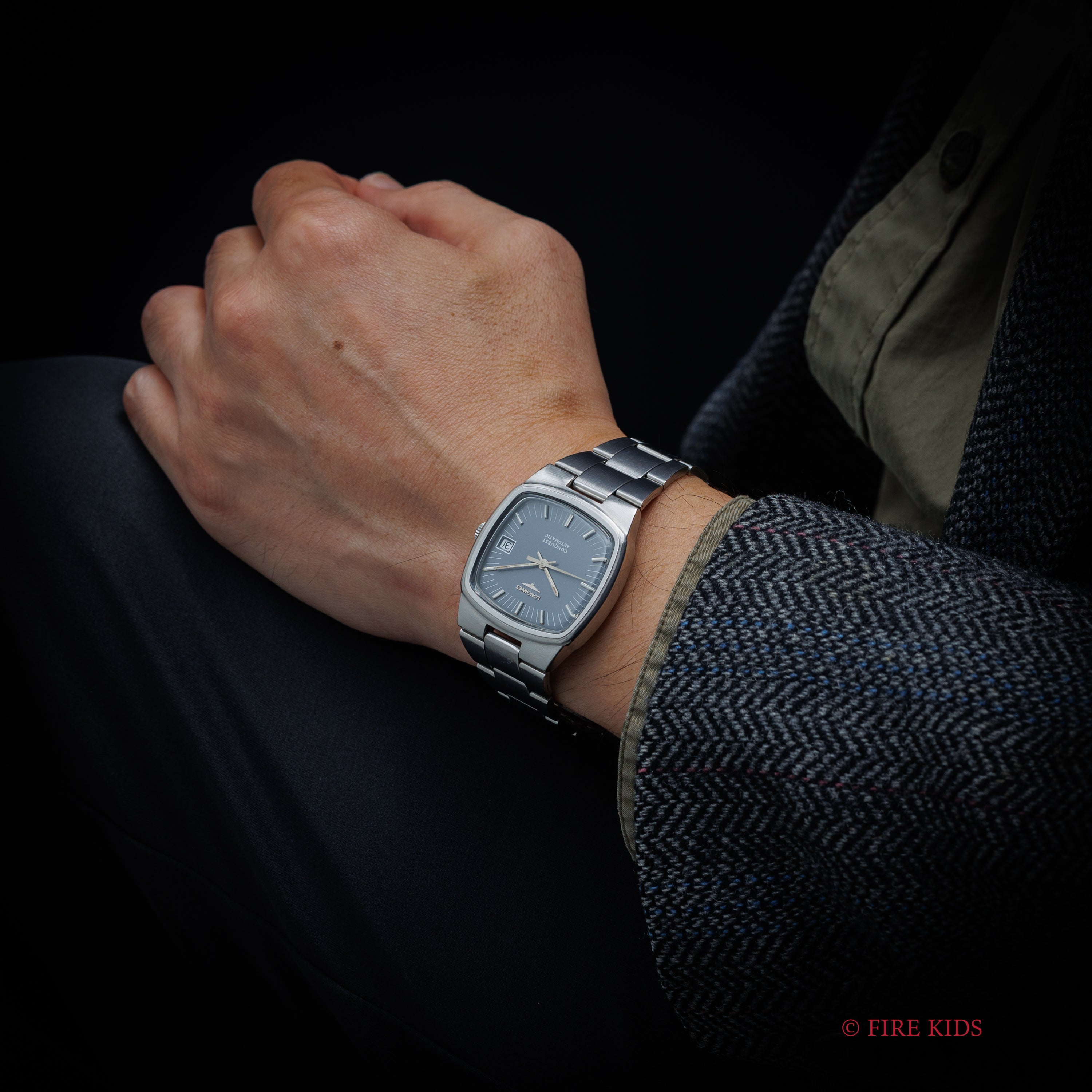 ロンジン コンクエスト TVスクリーン型 1970年代製 10振動自動巻 Cal.431 純正ブレス