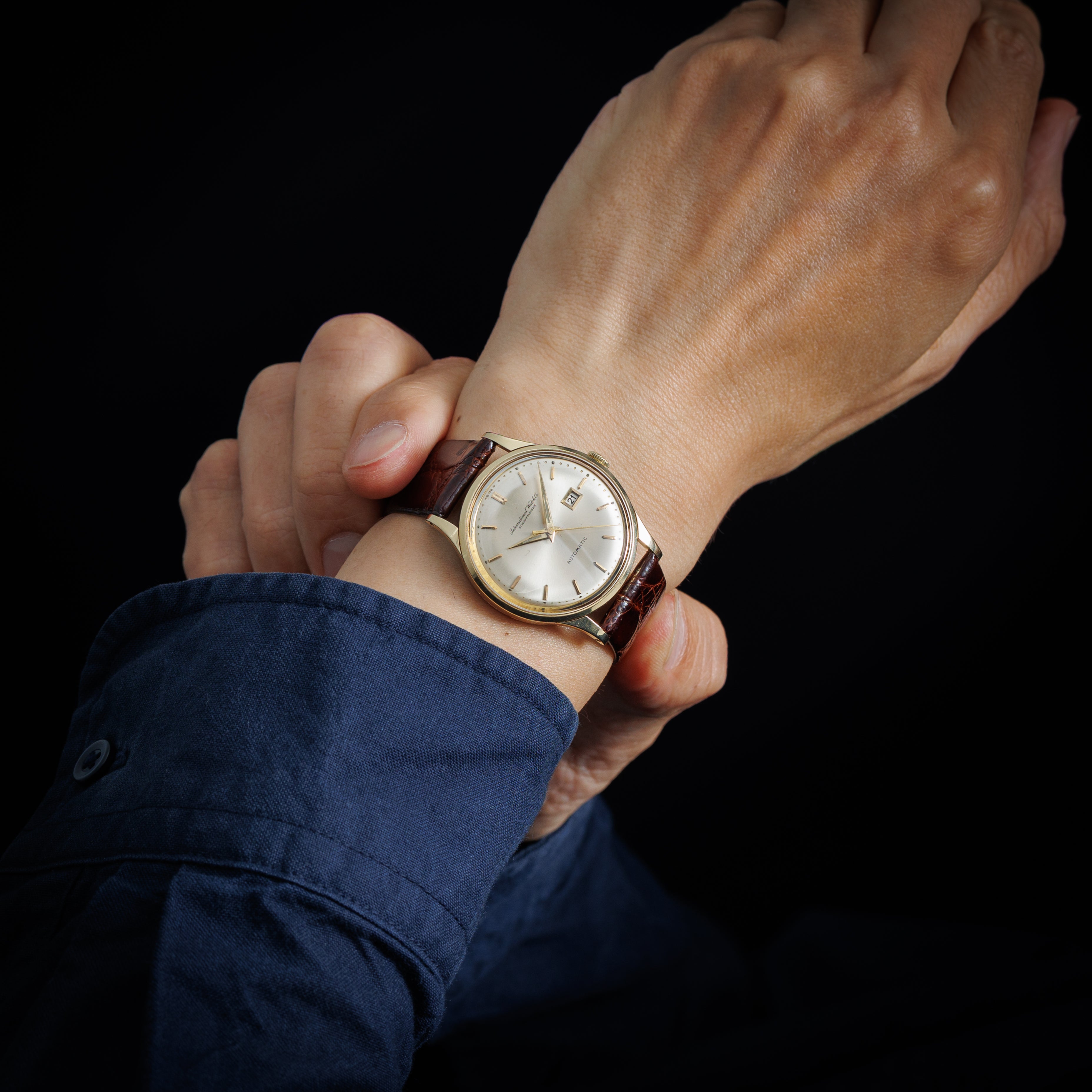 IWC ラウンドケース 自動巻き YG/SS 金無垢 バックステン Ref.709A 1964年製 Cal.8531