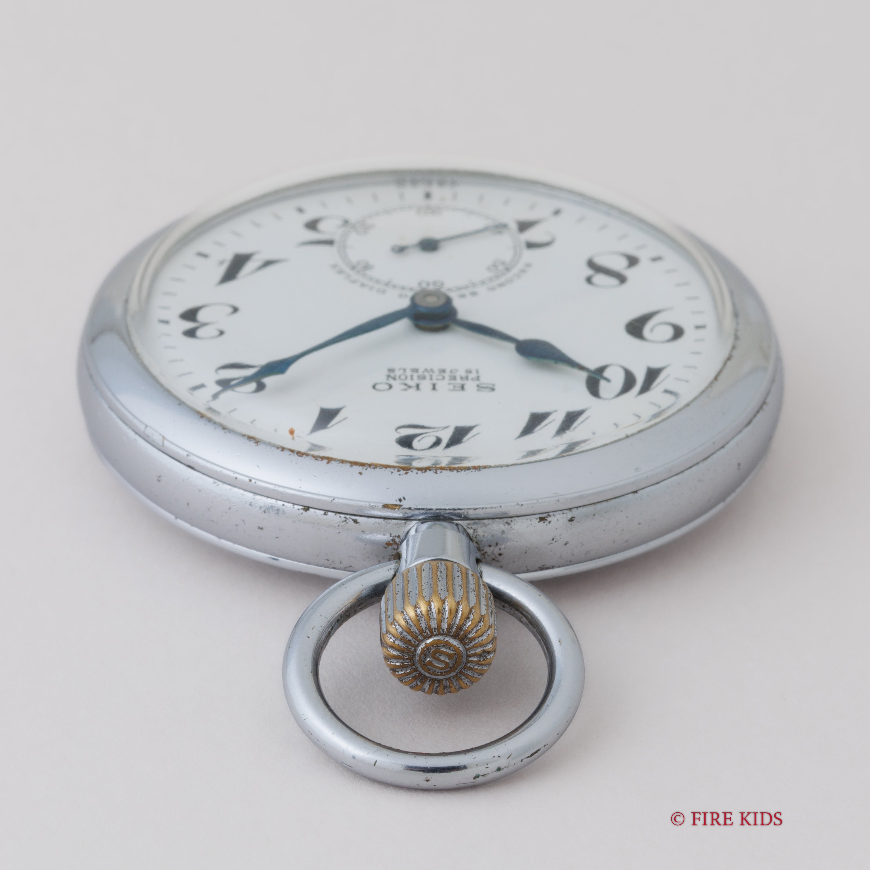 セイコー 1954年製 国鉄時計 ポケットウォッチ 19セイコー 15石手巻 国鉄四国 セコンドセッティング