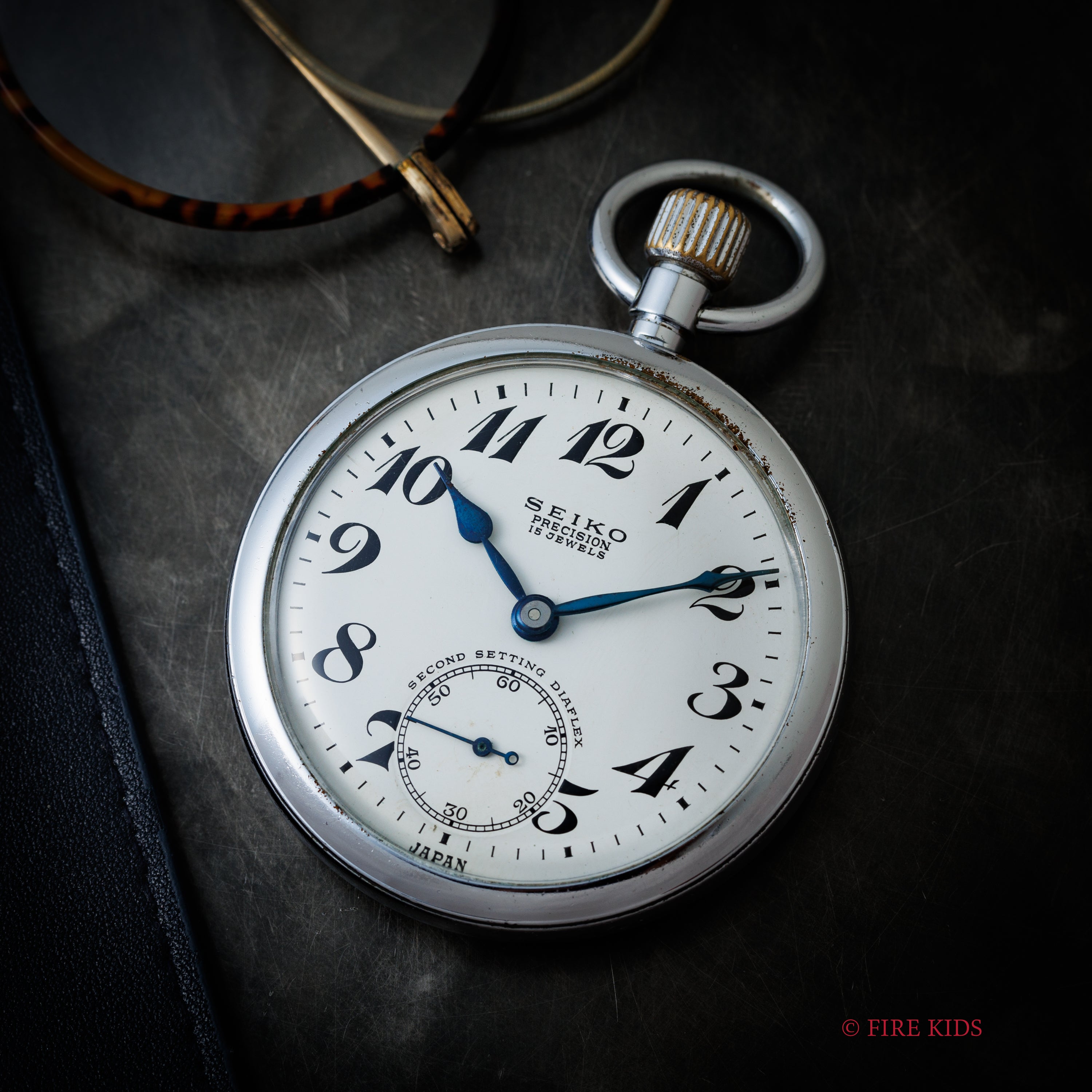 セイコー 1954年製 国鉄時計 ポケットウォッチ 19セイコー 15石手巻 国鉄四国 セコンドセッティング