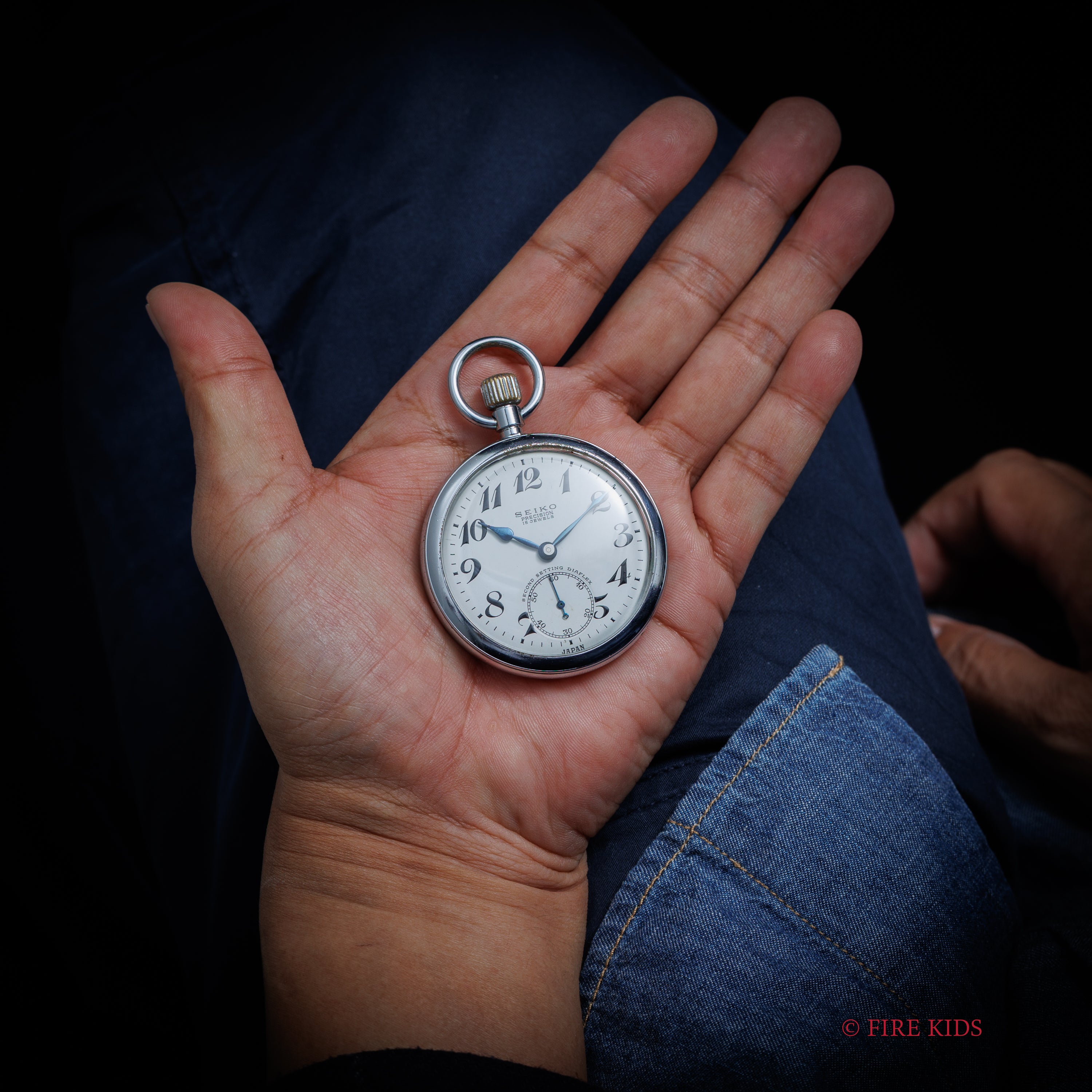 セイコー 1954年製 国鉄時計 ポケットウォッチ 19セイコー 15石手巻 国鉄四国 セコンドセッティング