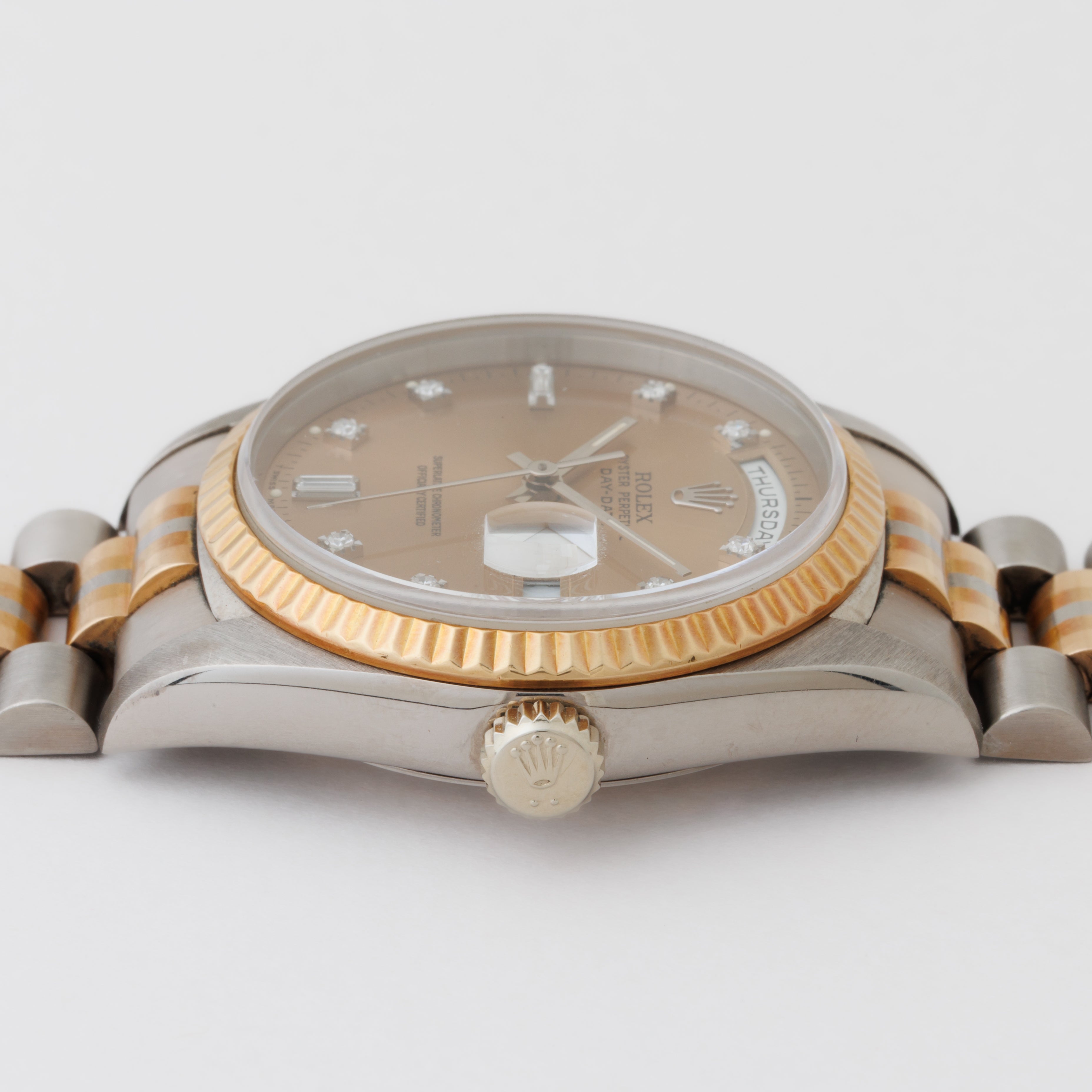 ロレックス デイデイト トリドール 10PDコッパーダイヤル 1990年~1991年製 18金無垢 Ref.18239B 箱、取説付き