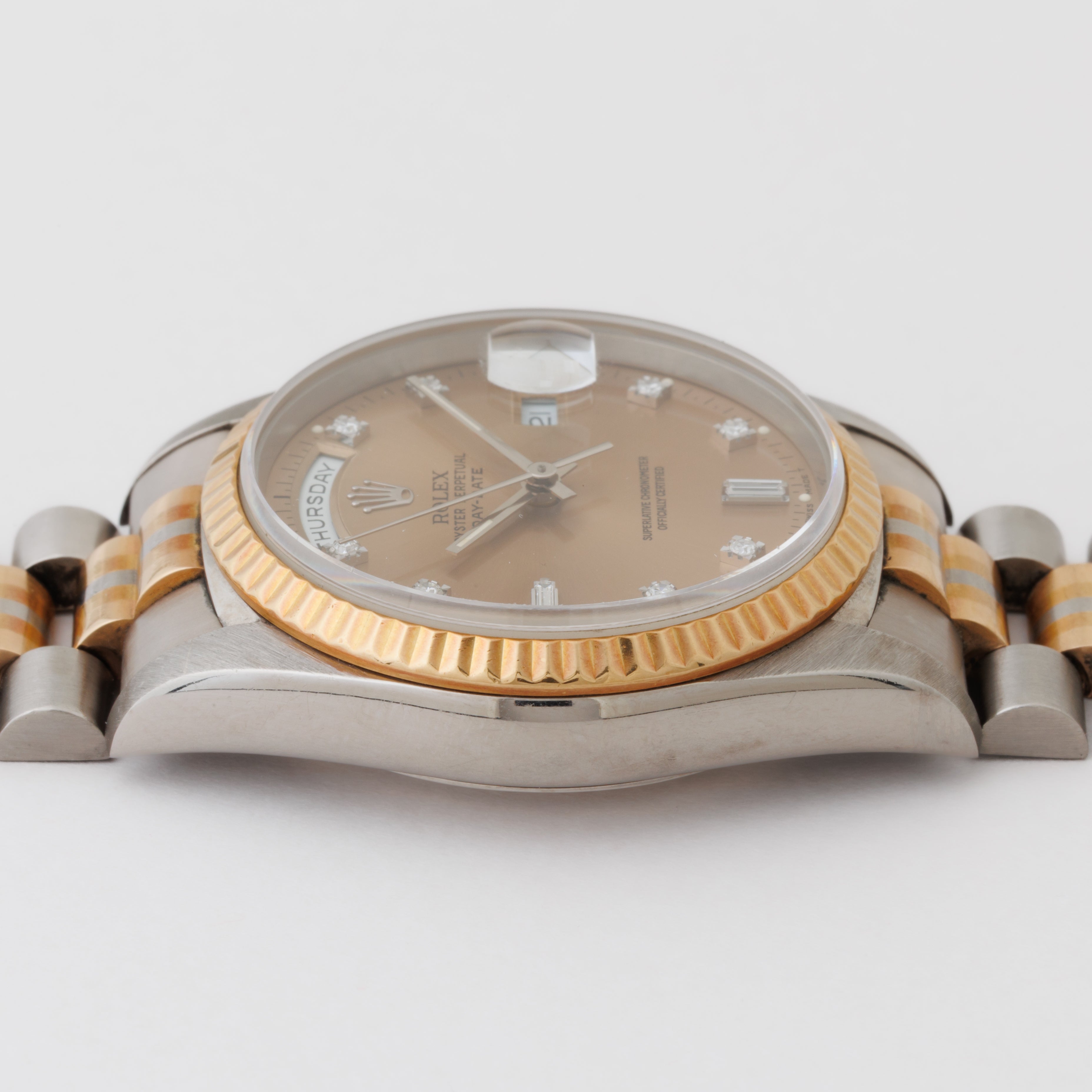 ロレックス デイデイト トリドール 10PDコッパーダイヤル 1990年~1991年製 18金無垢 Ref.18239B 箱、取説付き