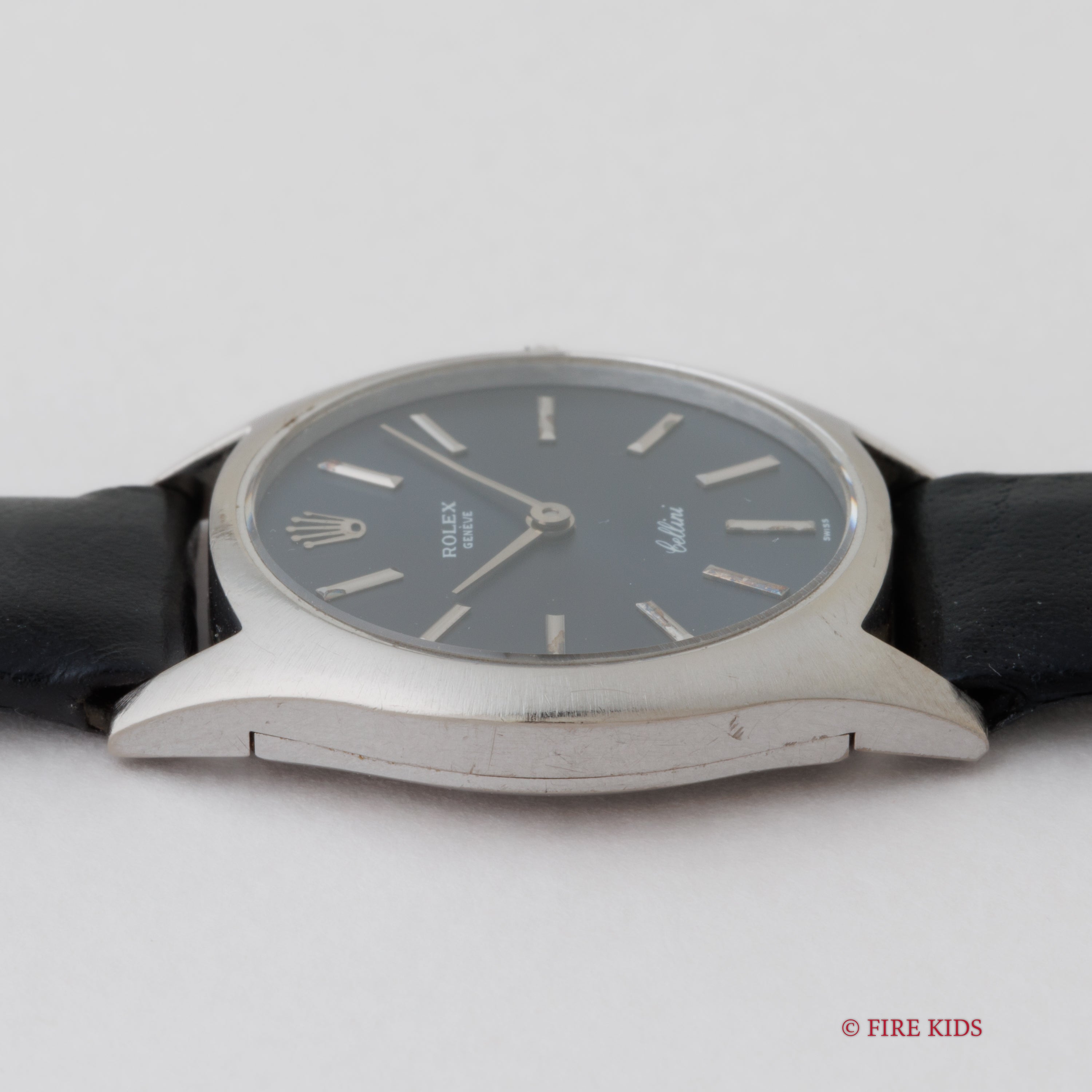 ロレックス チェリーニ レディース 1970年製 Ref.3800 18金無垢ホワイトゴールド ブルーダイヤル 純正尾錠付き