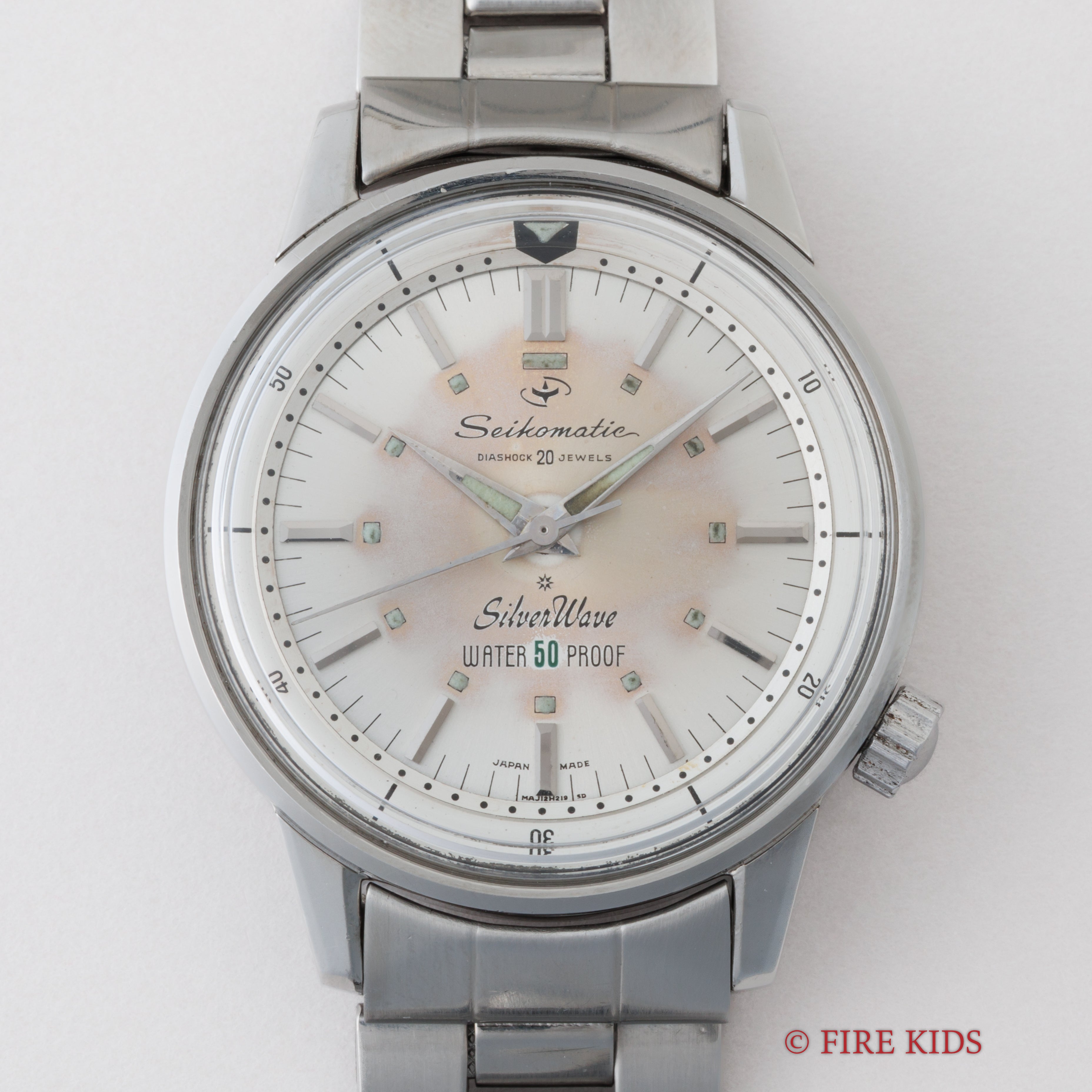 セイコー マチック シルバーウェーブ初期型SDダイヤル 1963年製 インナー回転ベゼル 社外ステンレスブレス