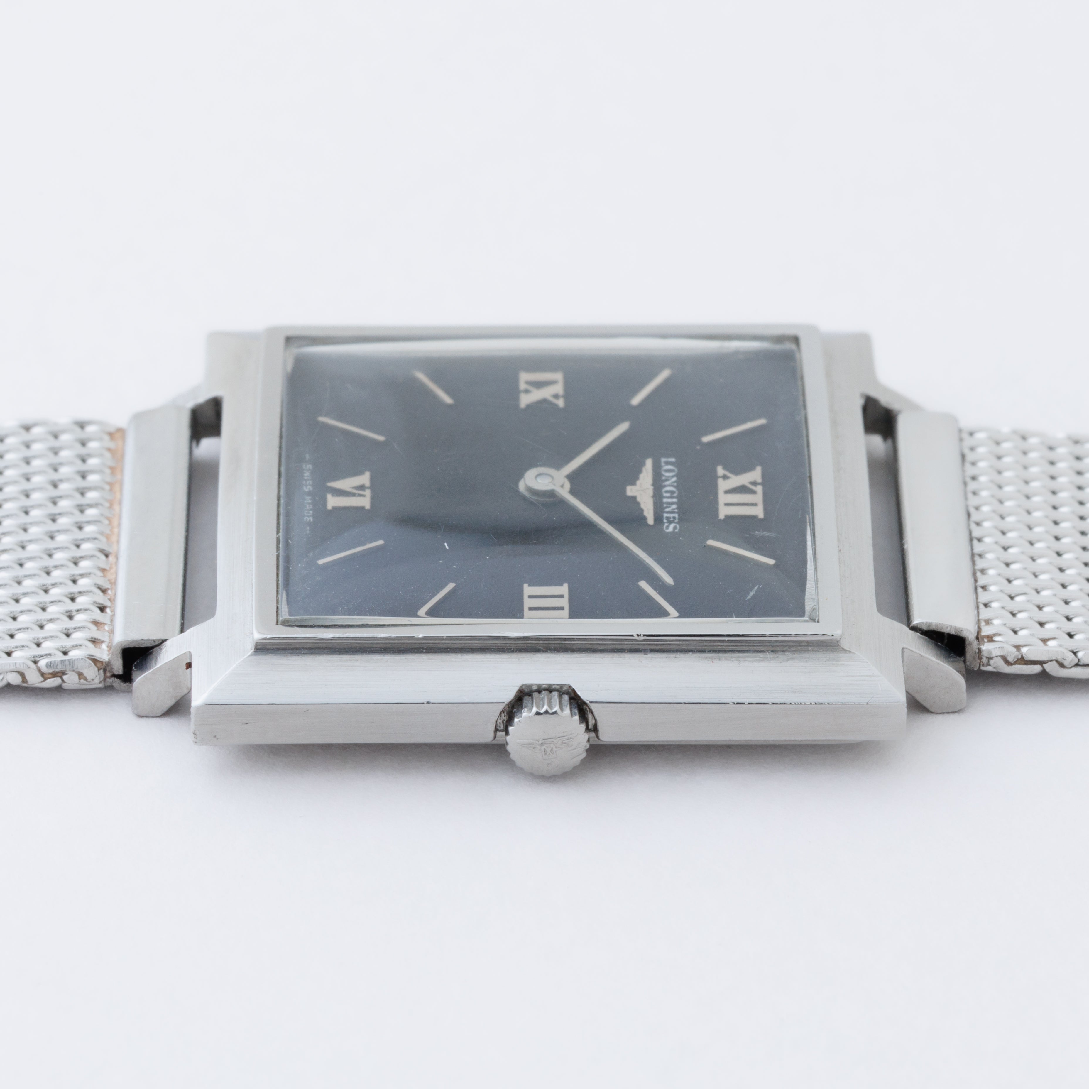 ロンジン ブラックローマンダイヤル 1970年代製 スクエアケース