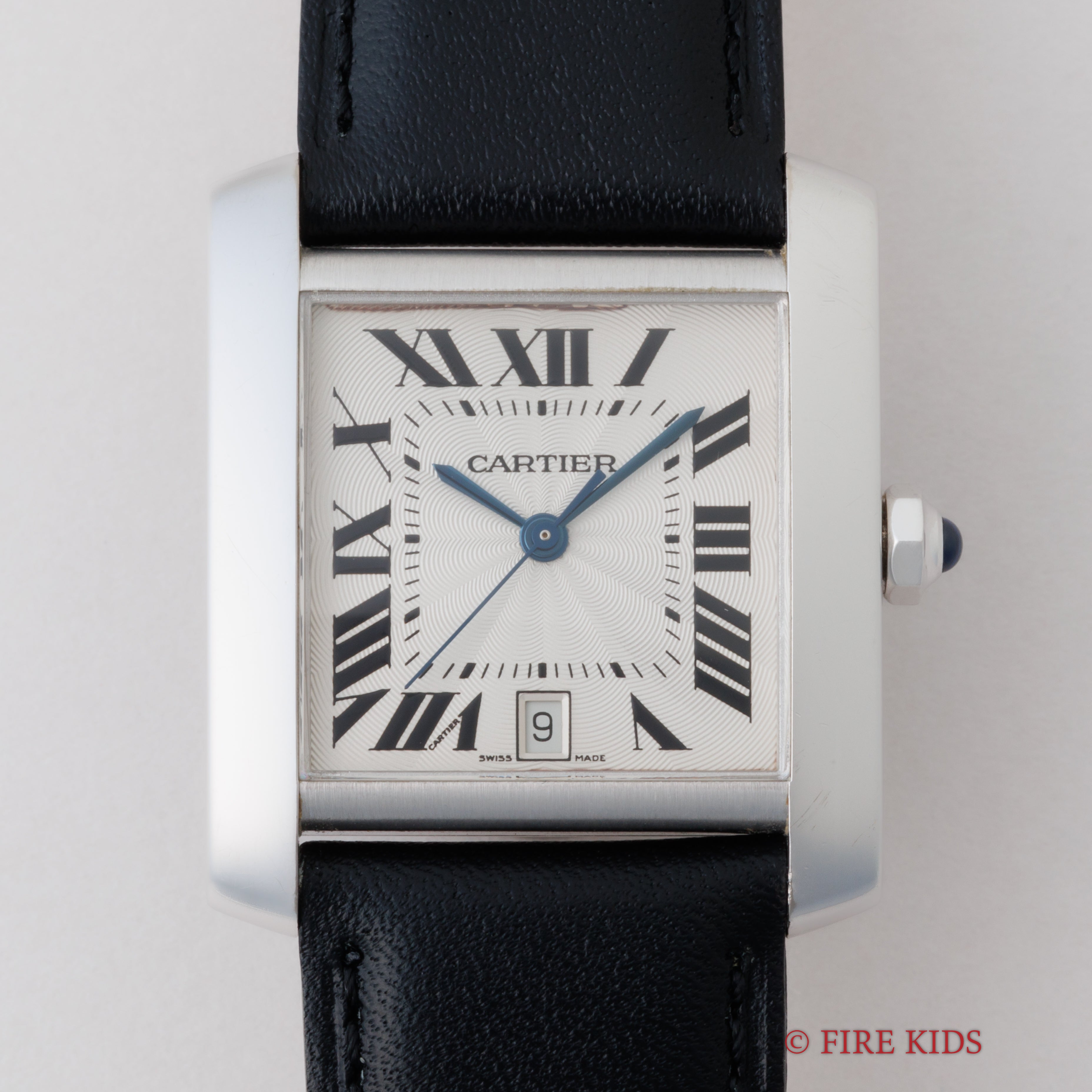 カルティエ 18金無垢ホワイトゴールド タンク フランセーズ LMサイズ 自動巻 1990年代製 純正金無垢尾錠