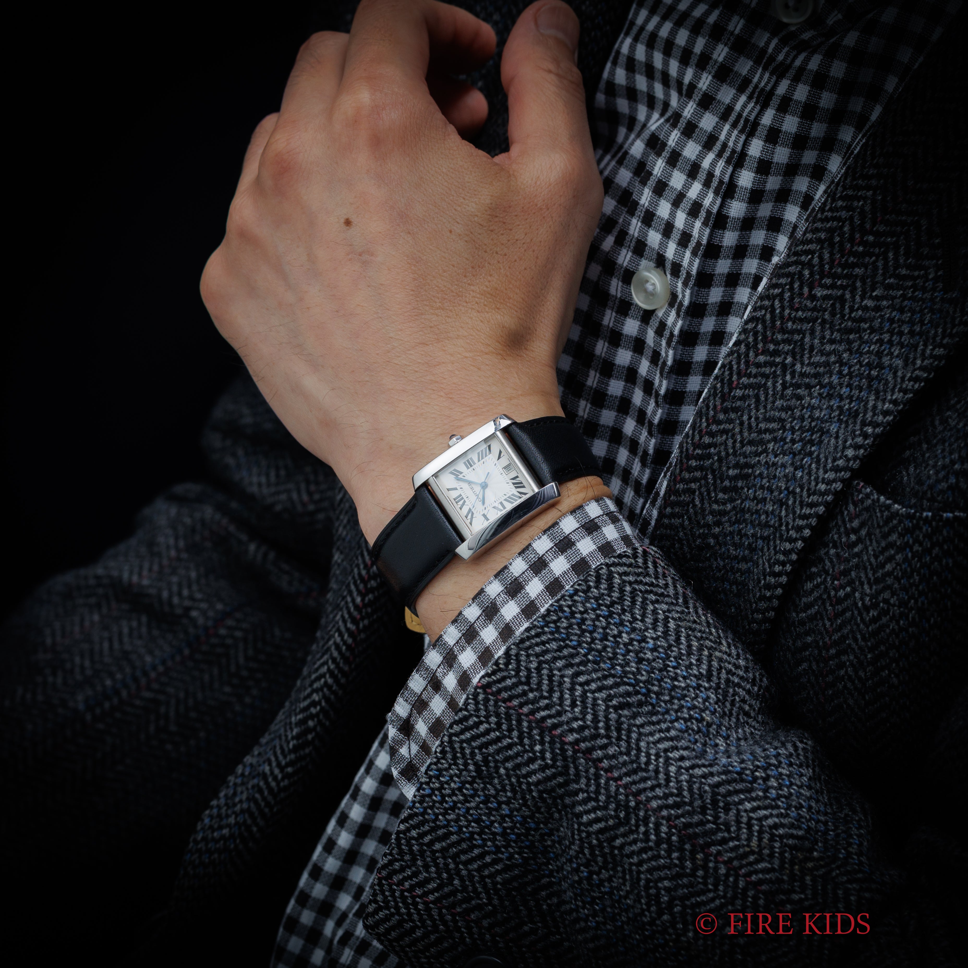 カルティエ 18金無垢ホワイトゴールド タンク フランセーズ LMサイズ 自動巻 1990年代製 純正金無垢尾錠