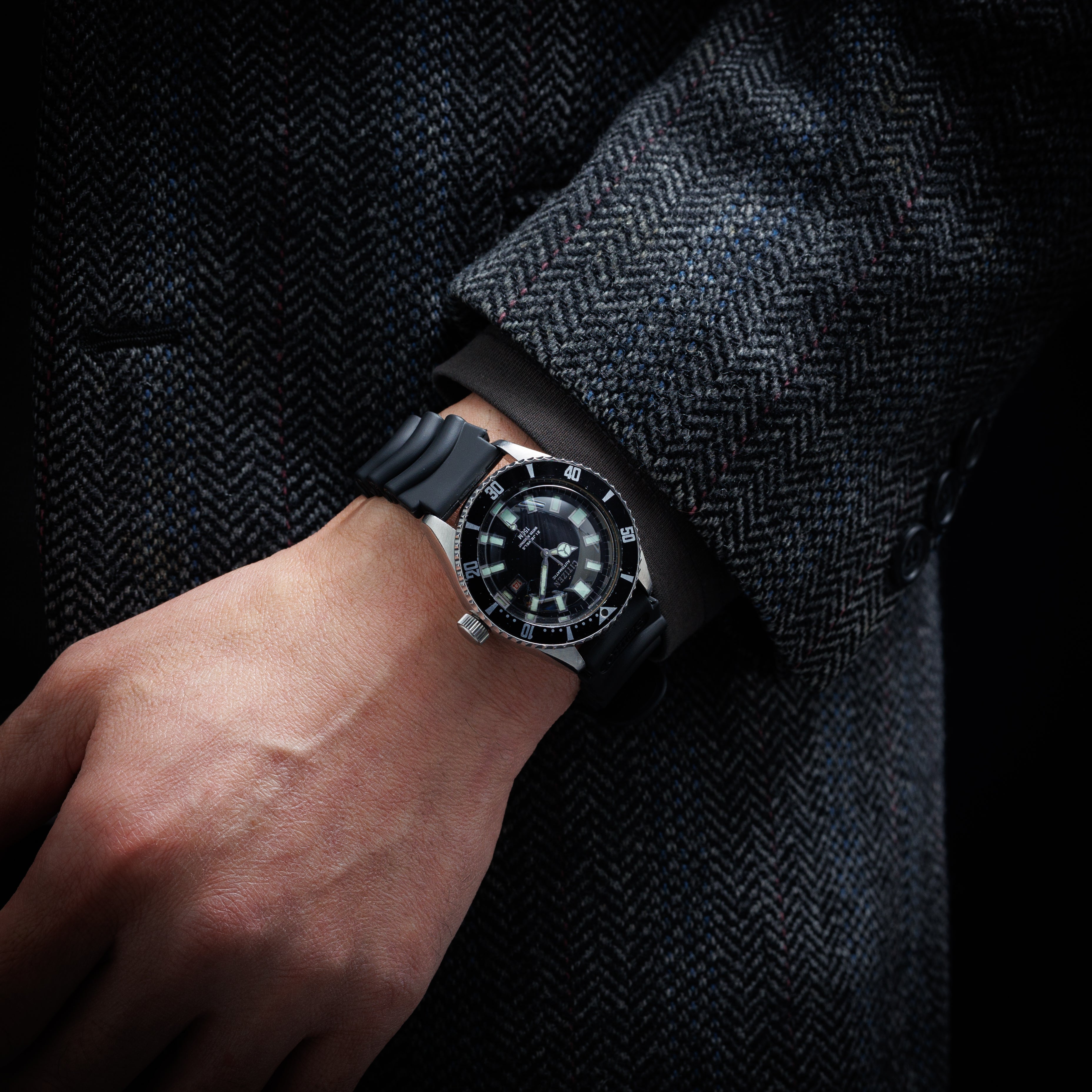 シチズン 150m チャレンジダイバー 1976年製 赤カレンダー 4‐600851Y