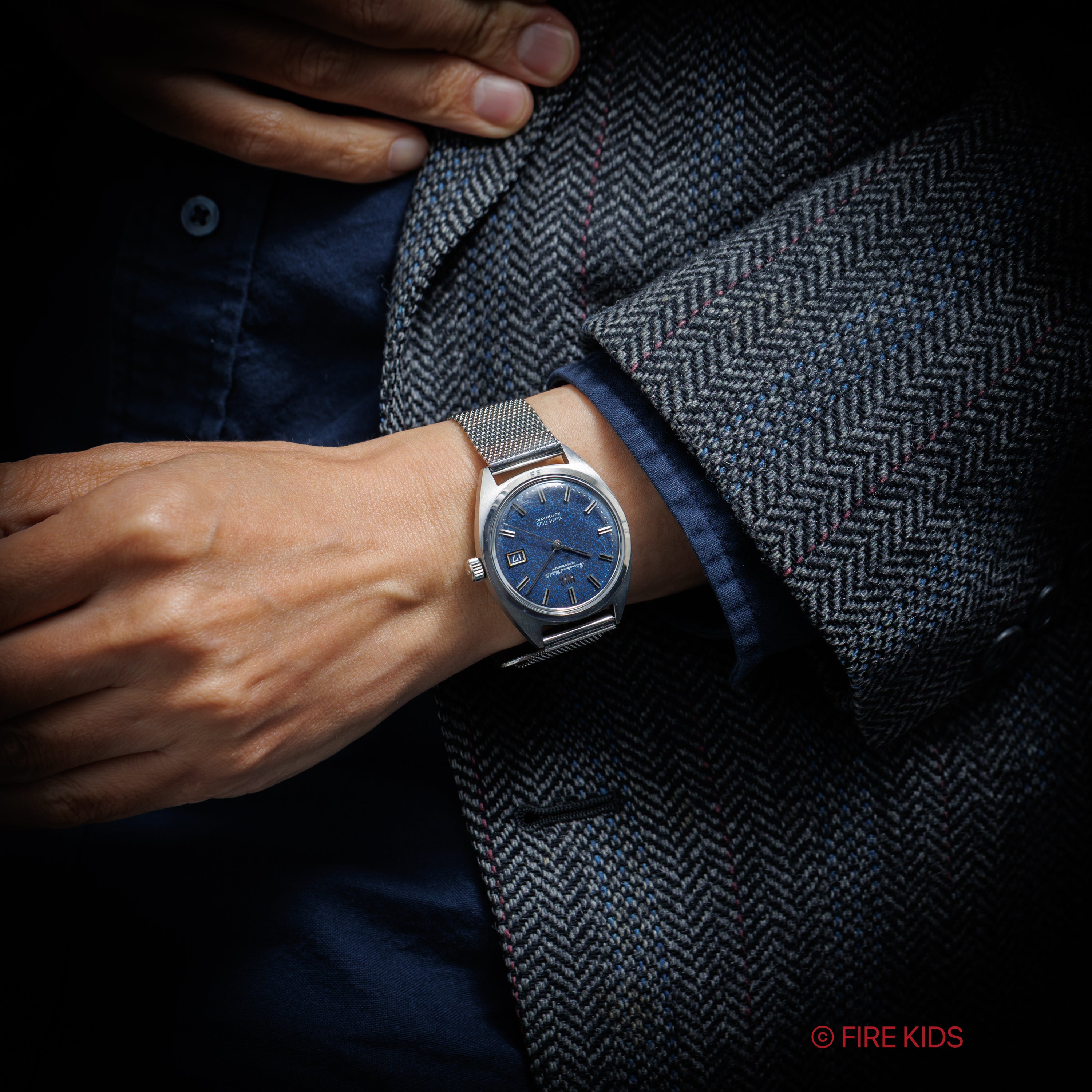 IWC ヨットクラブ ブルーマーブル 1969年製 ペラトン式自動巻 純正メッシュブレス