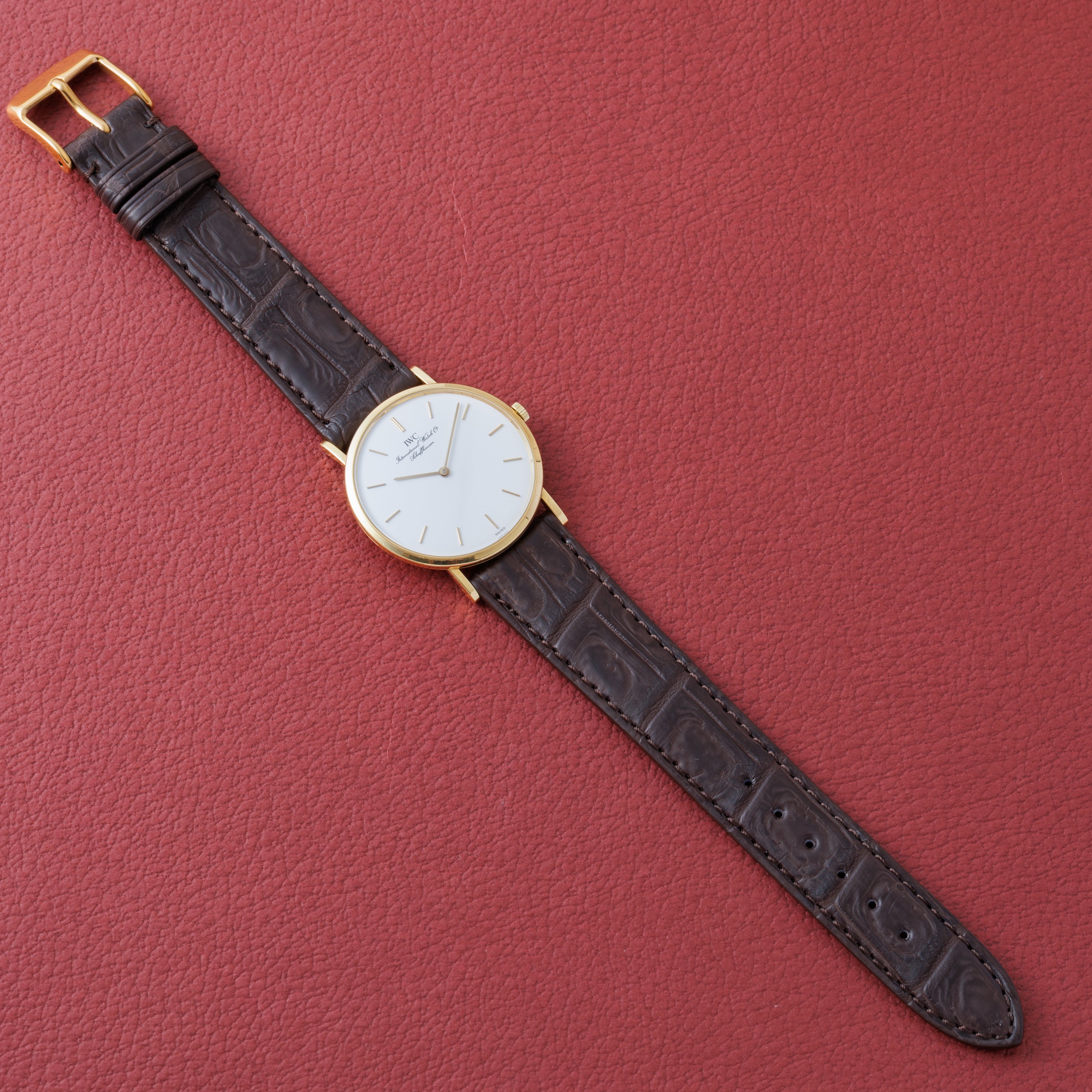 IWC 18金無垢ラウンドケース Ref.2010 1991年製 手巻き Cal.185 ホワイトダイヤル