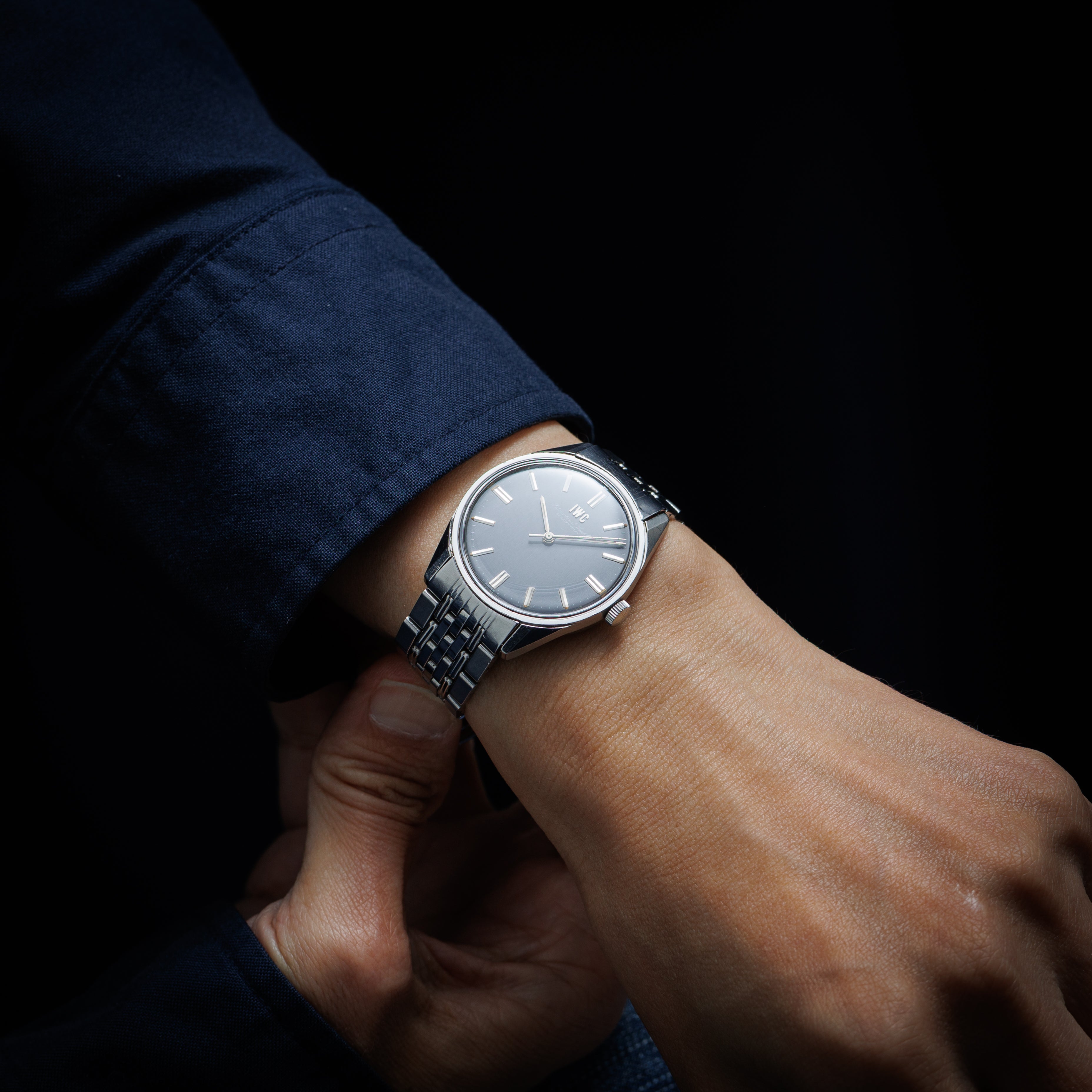 IWC ラウンドケース グレーダイヤル 手巻きCal.89 Ref.810 1970年製/昭和45年製 純正ステンレスブレス付き