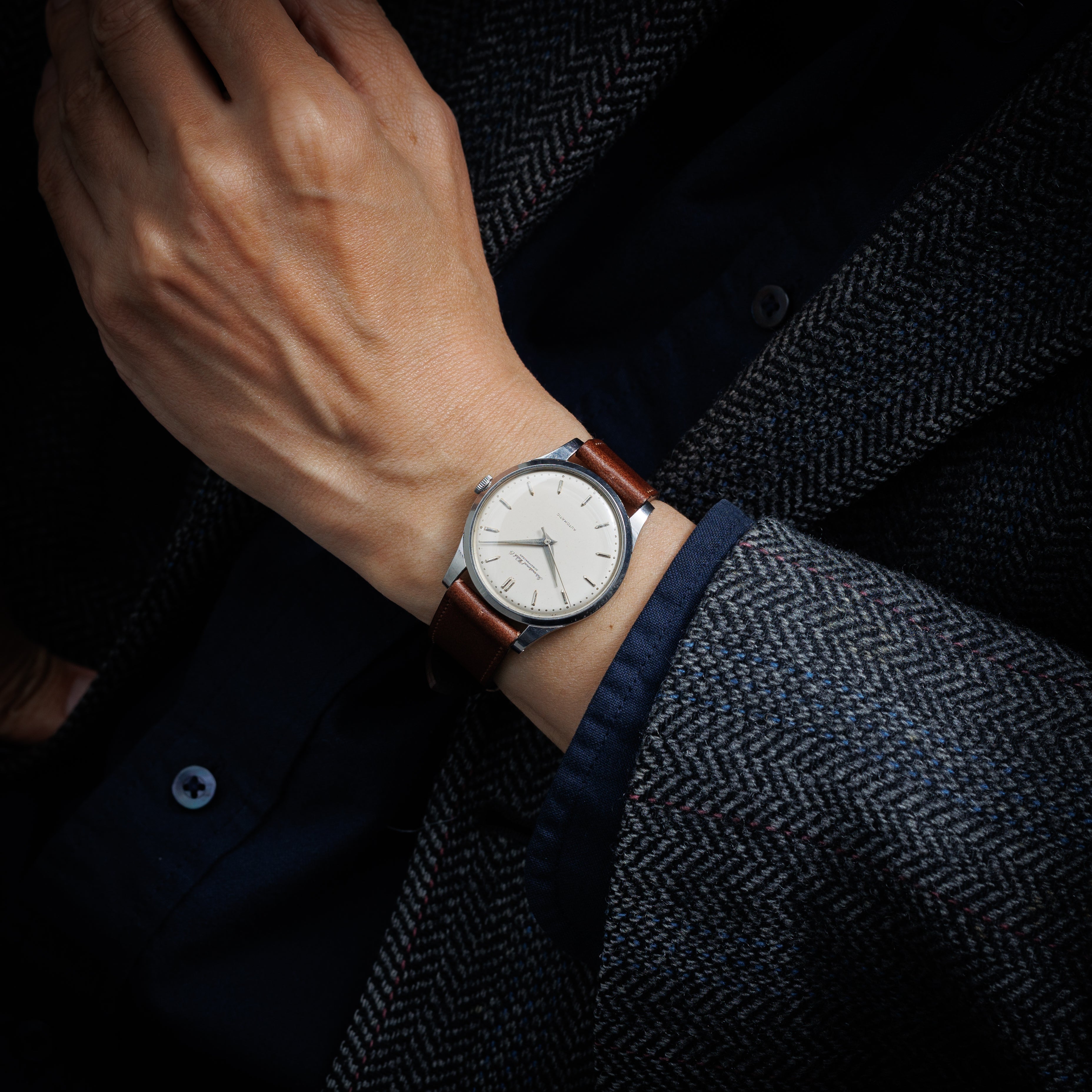 IWC ラウンドケース ペラトン式自動巻 Cal.853 1958年製 ドーフィンハンド