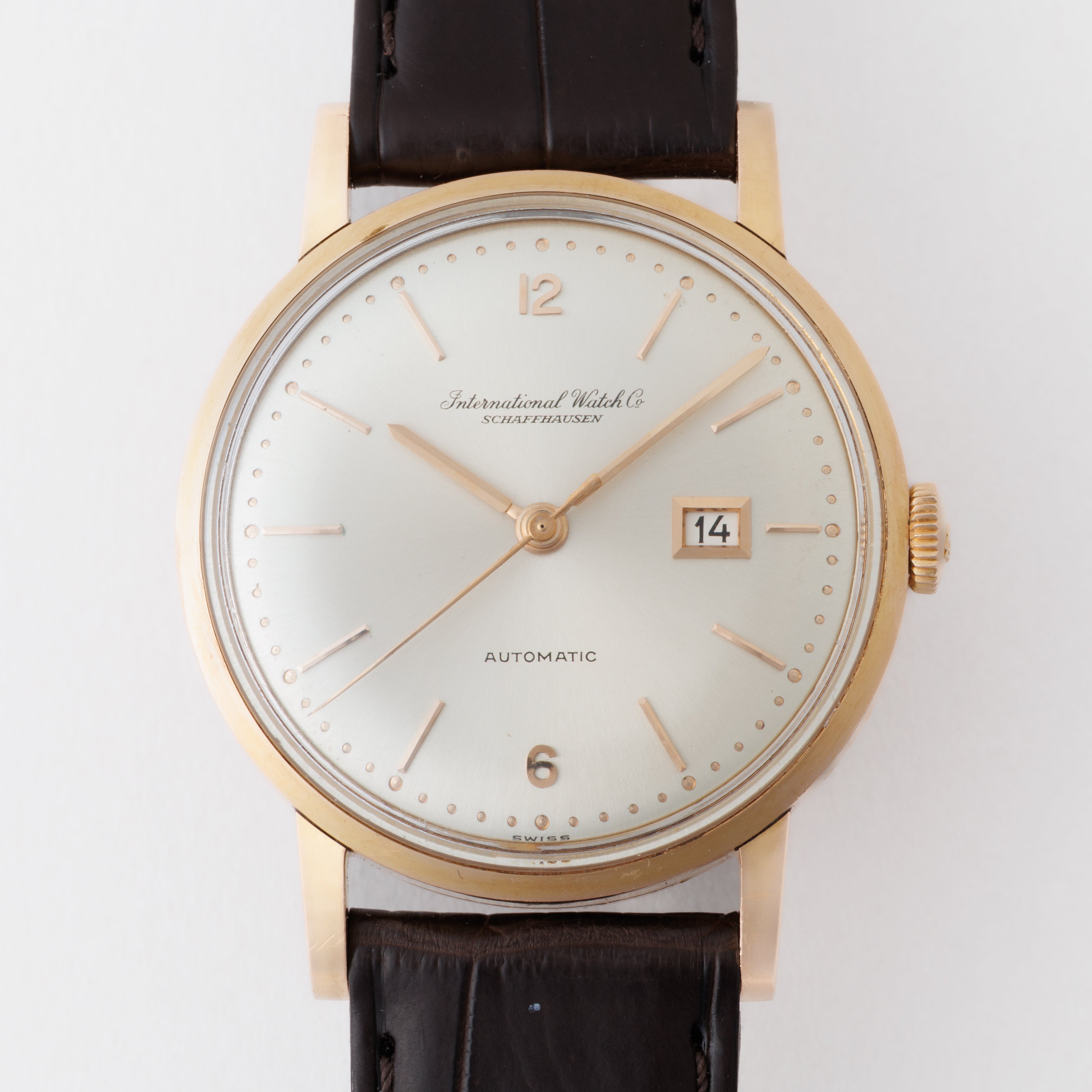 IWC ラウンドケース 1962年製 18金ピンクゴールド 寄り目 ペラトン式自動巻き Cal.8531