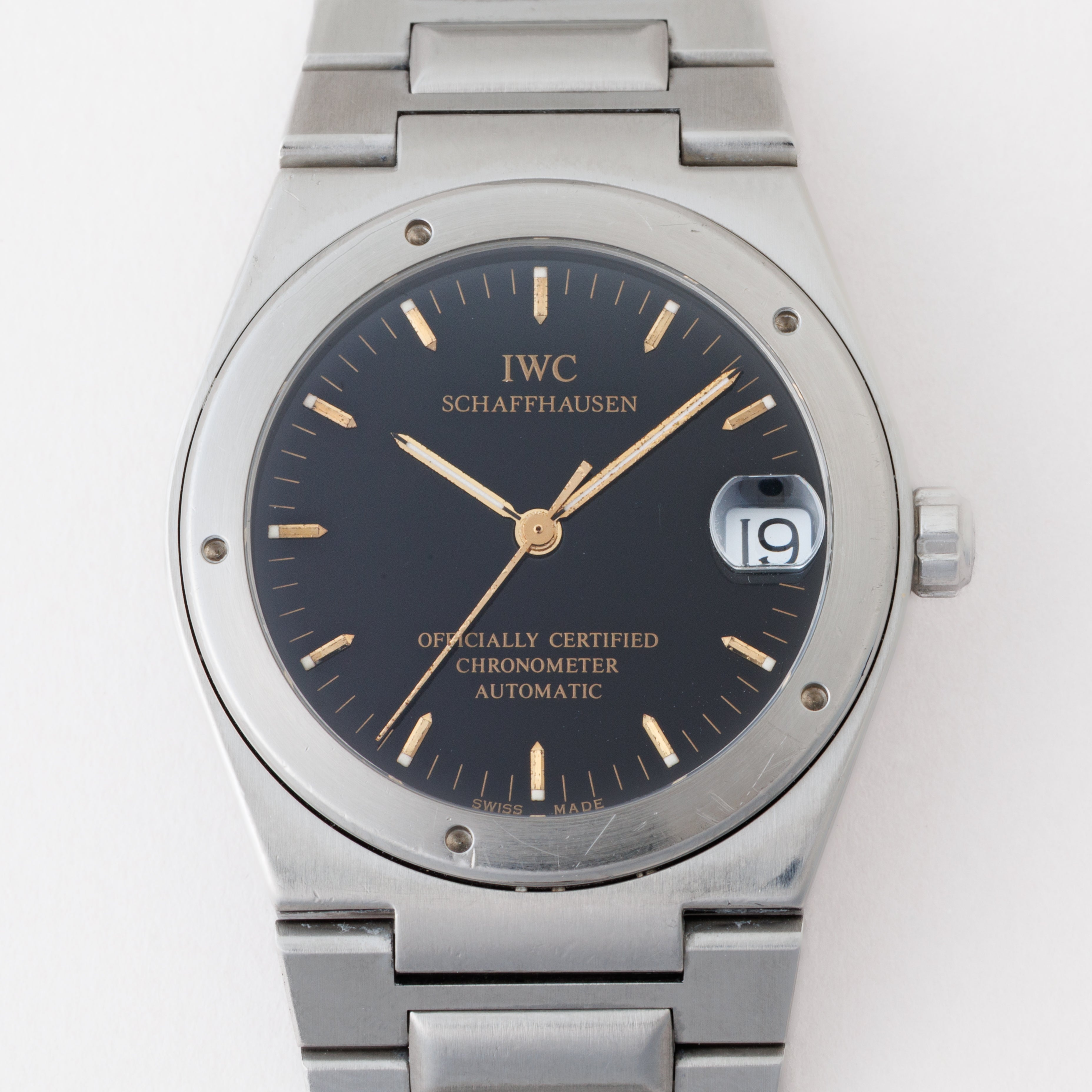 IWC インヂュニア ブラック文字盤 自動巻き 1996年製 Ref.3521 Cal.887/2 ギャラ付き