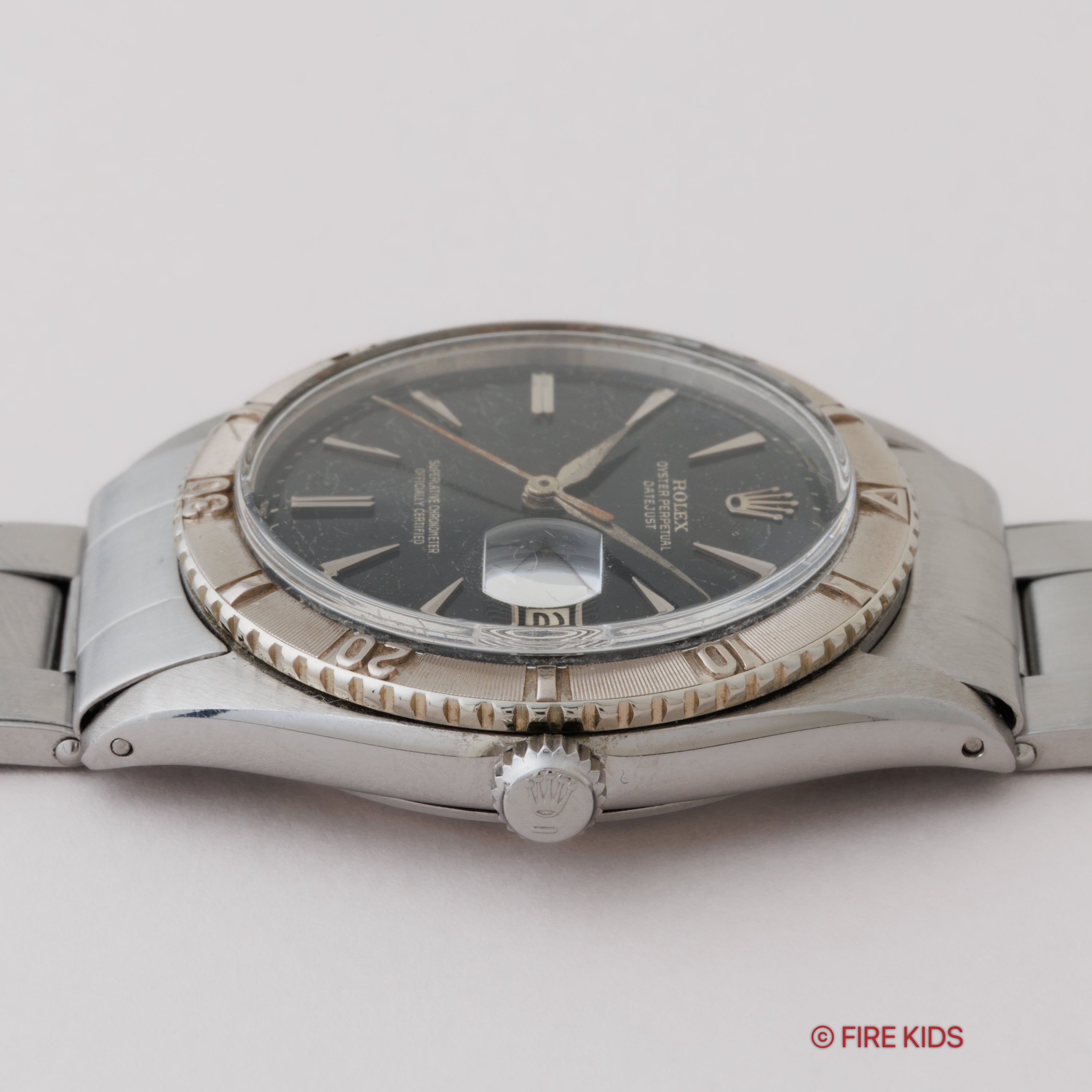 ロレックス サンダーバード 自動巻き 1961年製 ブラックギルトダイヤル Ref.1625 夜光無し パイロットウォッチ