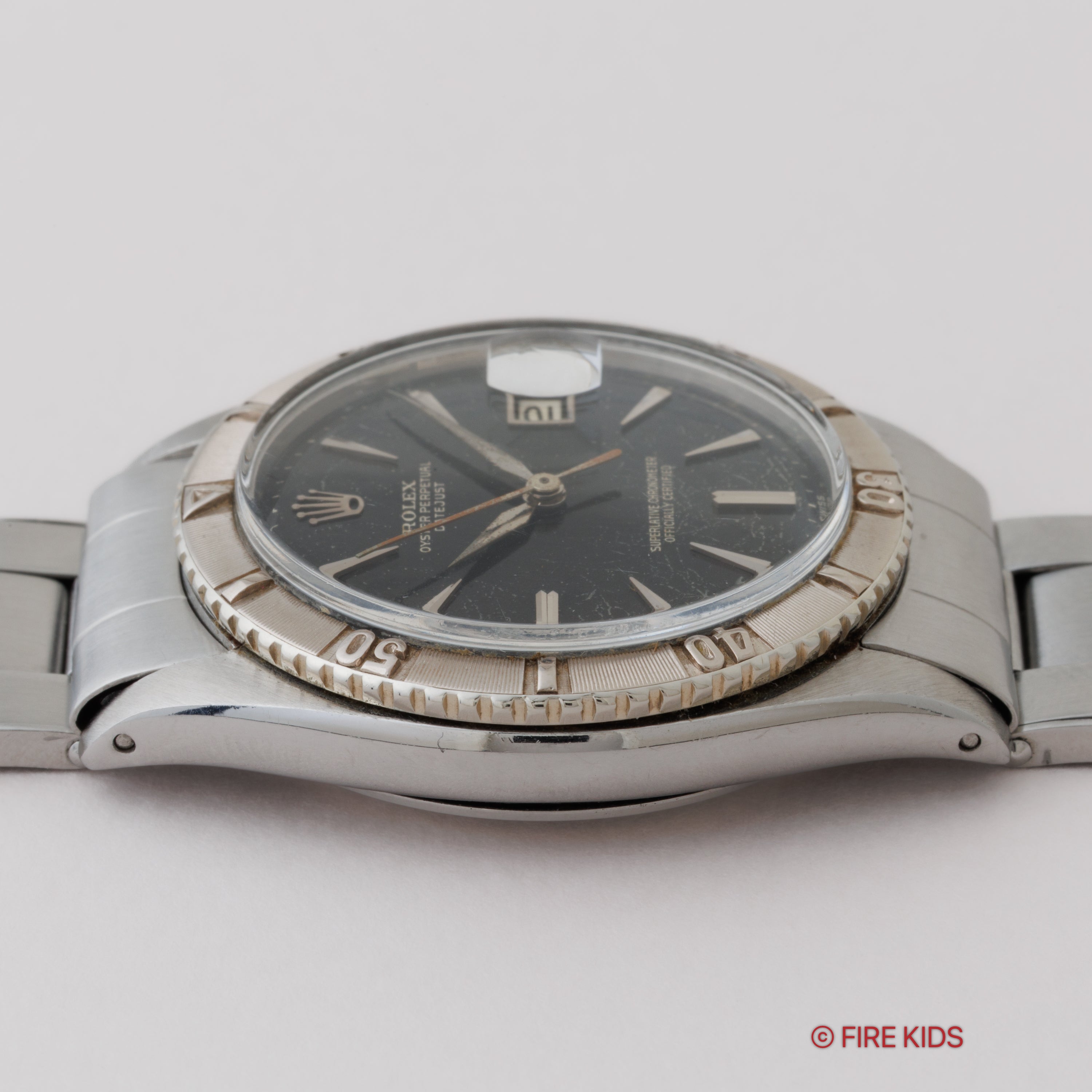 ロレックス サンダーバード 自動巻き 1961年製 ブラックギルトダイヤル Ref.1625 夜光無し パイロットウォッチ