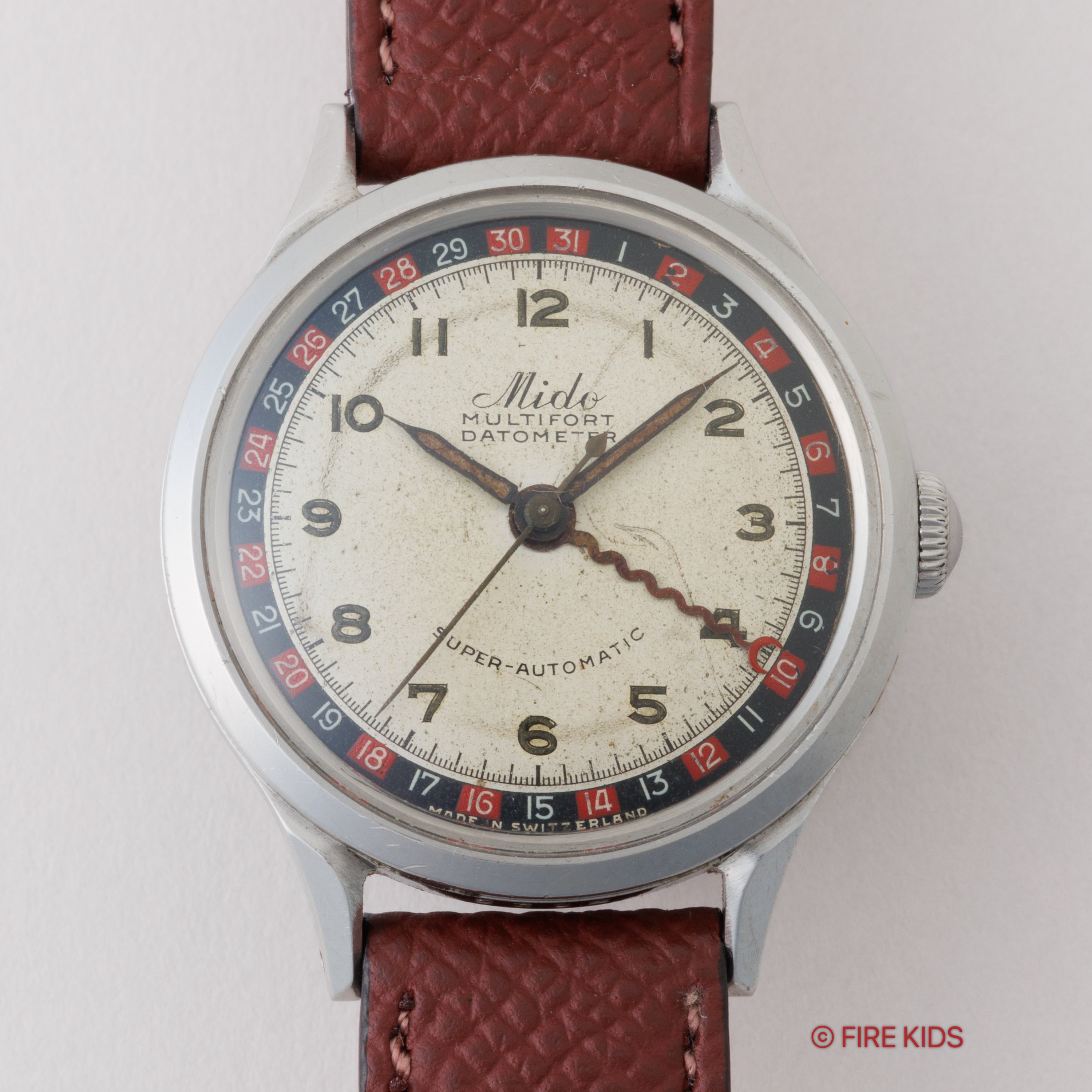 ミドー マルチフォート ダトメーター 1950年代製 バンパー式オートマチック 純正尾錠