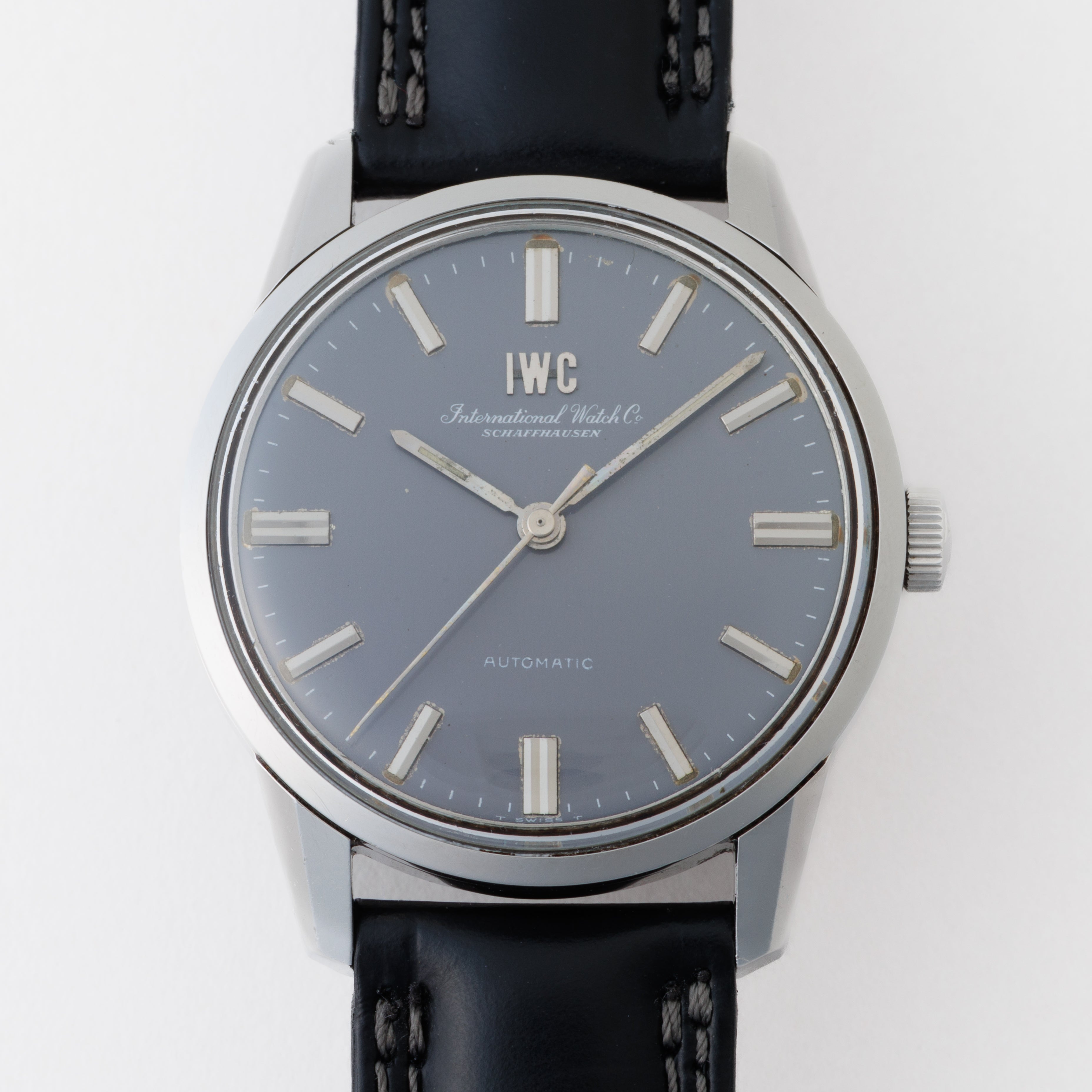 IWC ラウンドケース グレー文字盤 ペラトン式自動巻き 1970年製 Ref.R810AD Cal.854B