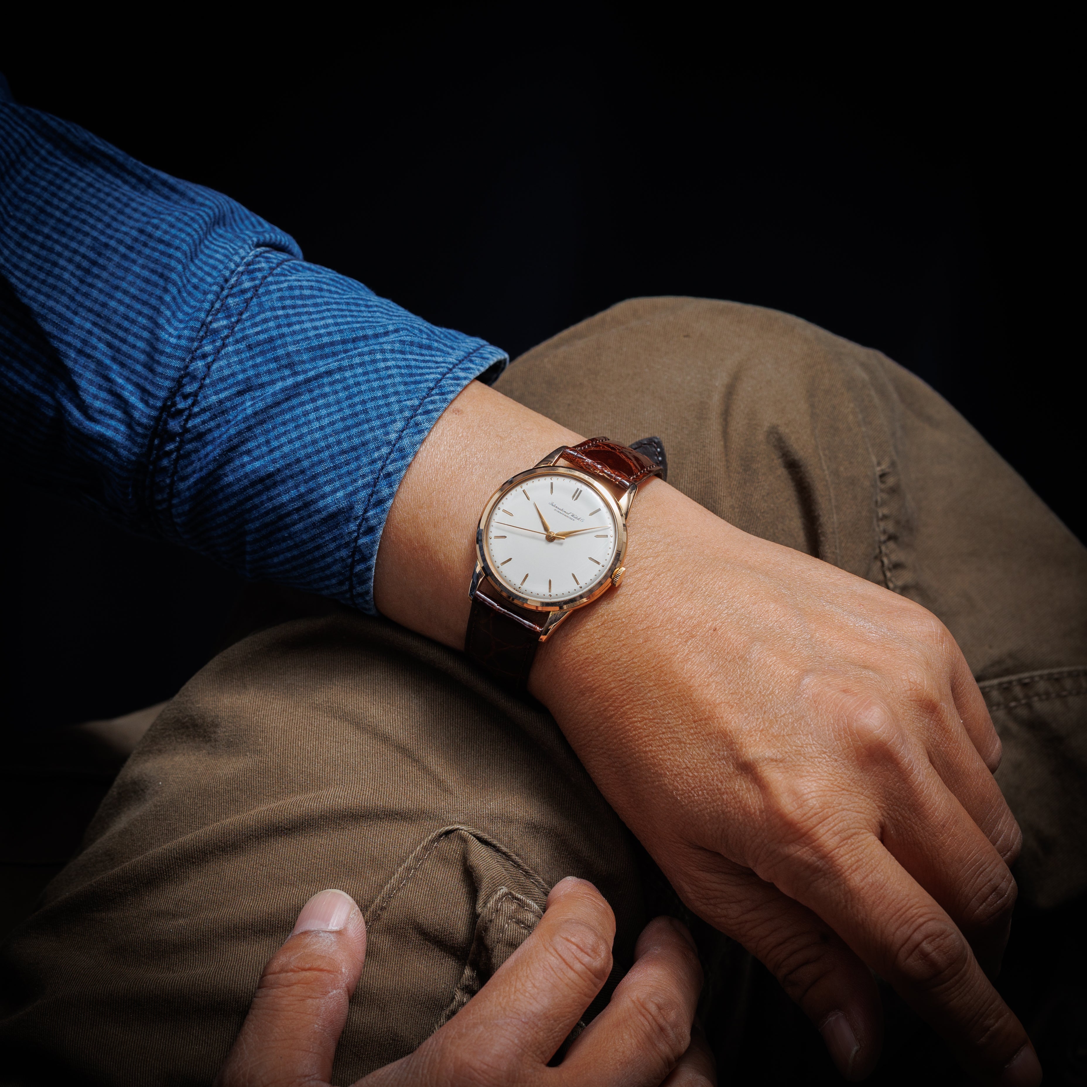 IWC 18金無垢ピンクゴールドラウンドケース 1963年製 手巻き Cal.89 Ref.604