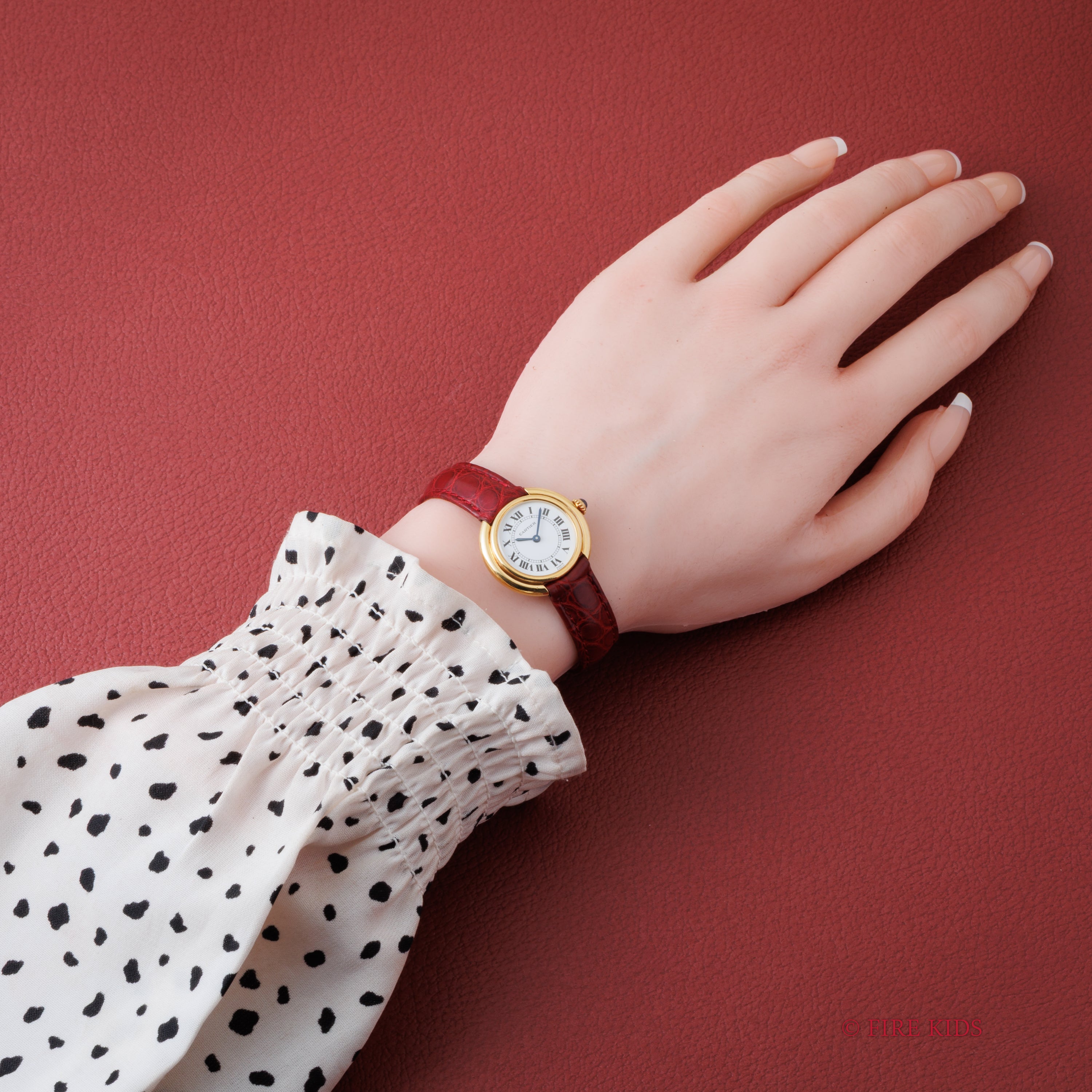 カルティエ 18金無垢 ヴァンドーム エリプス SMサイズ 手巻き PARISダイヤル 1980年代製 純正金無垢Dバックル付き