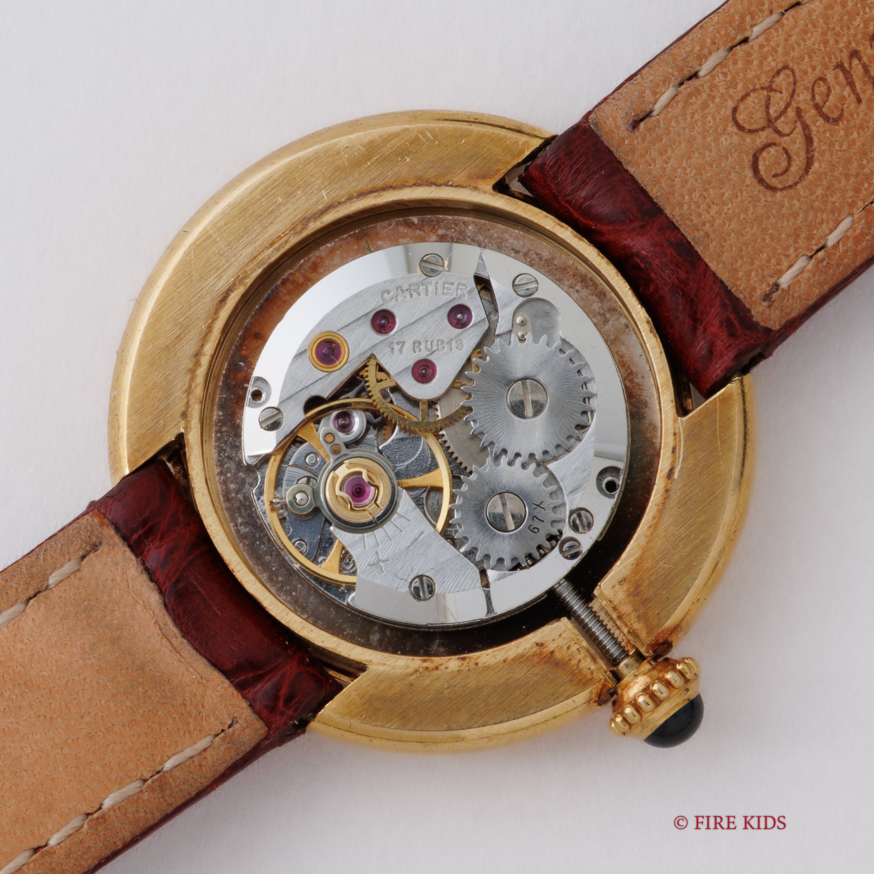 カルティエ 18金無垢 ヴァンドーム エリプス SMサイズ 手巻き PARISダイヤル 1980年代製 純正金無垢Dバックル付き