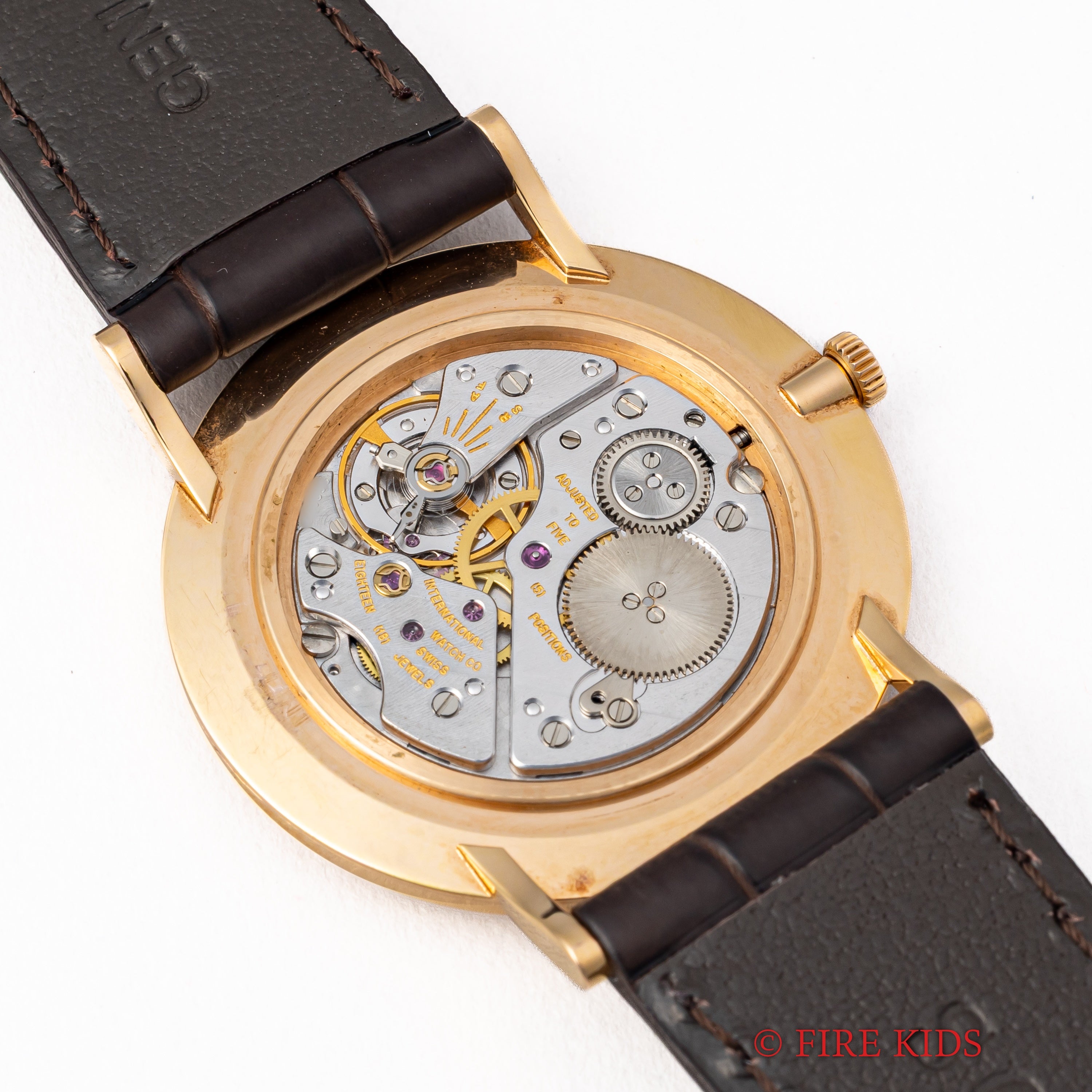 IWC 18金無垢ラウンドケース Ref.2010 1994年製 手巻き Cal.1852ホワイトローマンダイヤル ギャラ付き