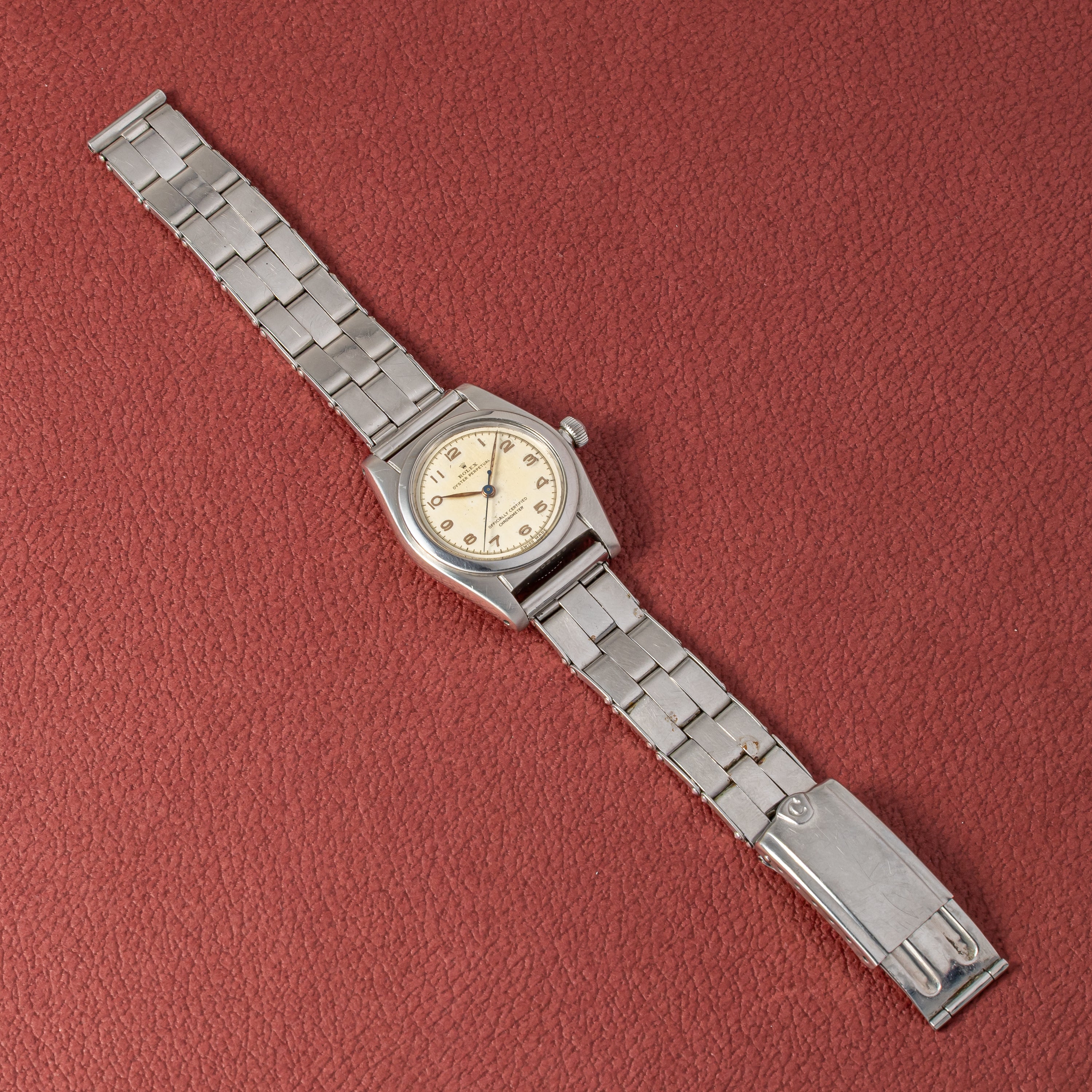 ロレックス バブルバック アラビアダイヤル 1946年製 Ref.2940 CLEWCOブレス