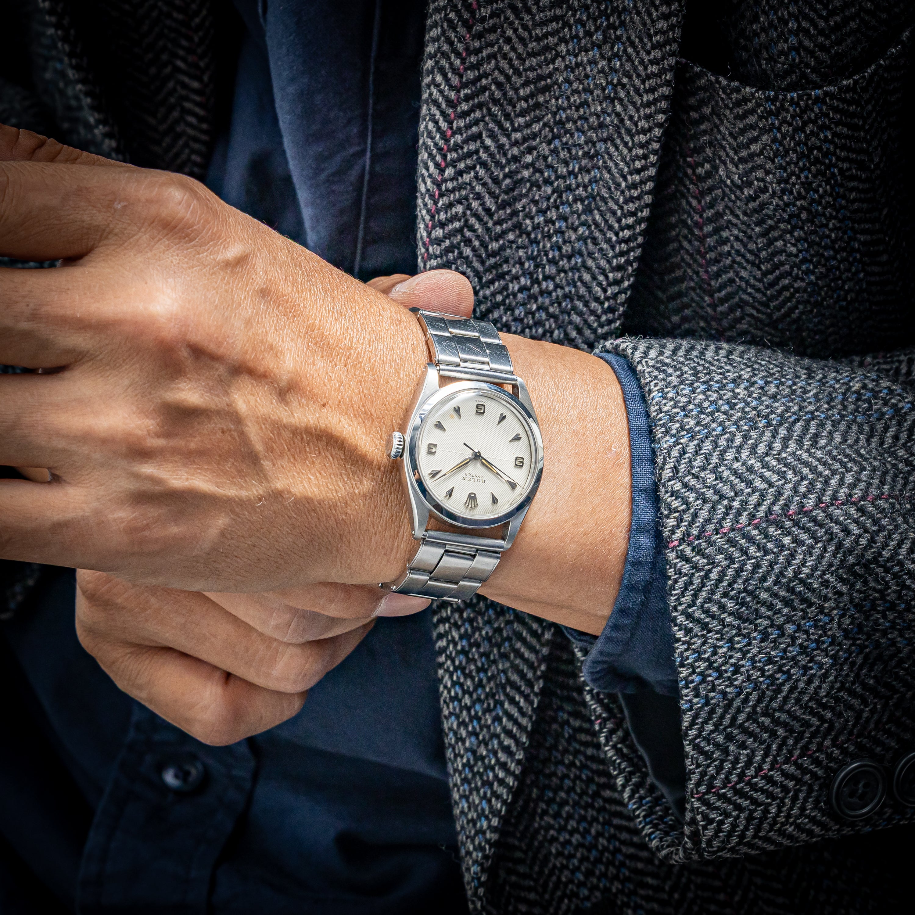 ロレックス オイスター シェブロンダイヤル 手巻き ゲイフレアーブレス スーパーオイスター 1952年製 Ref.6022