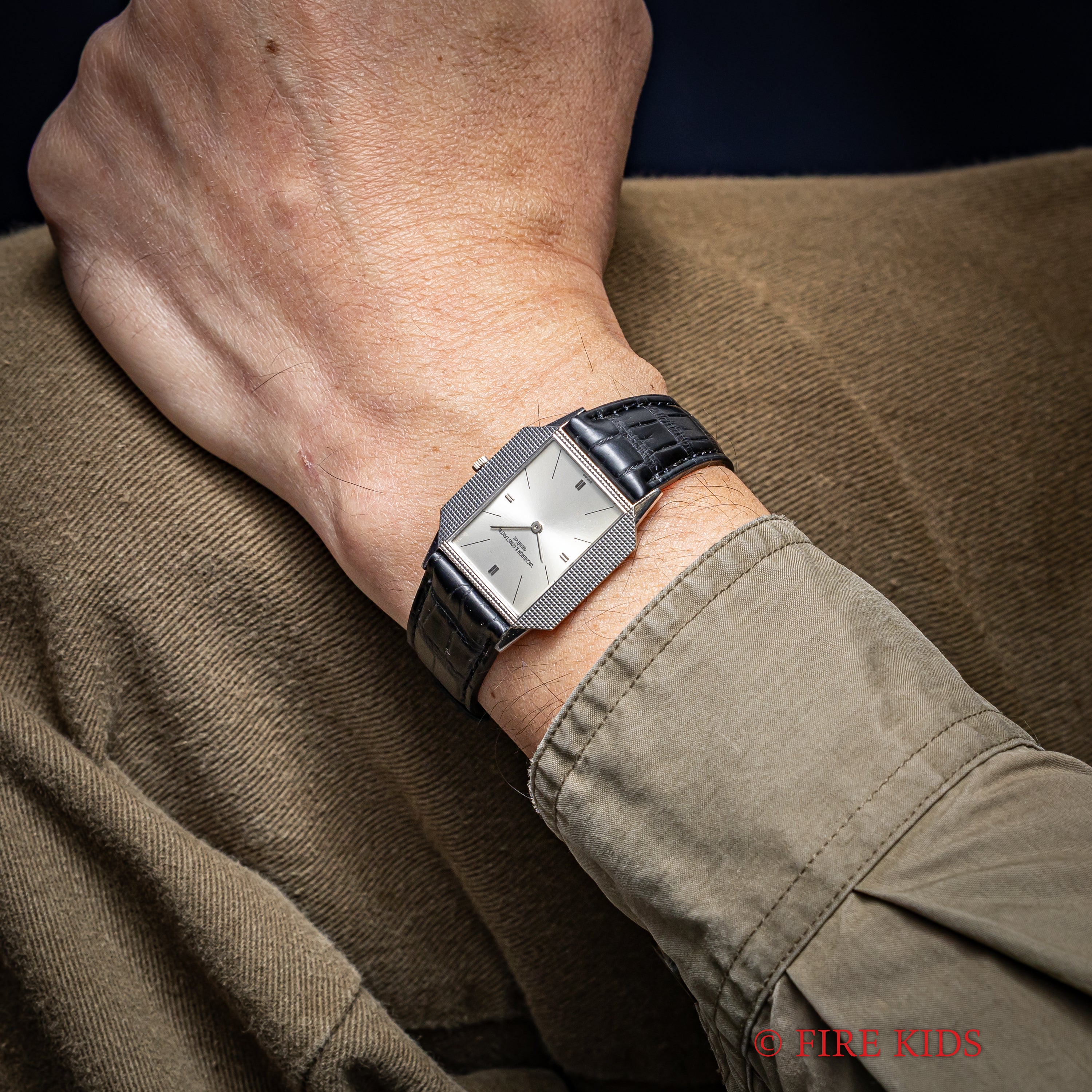 ヴァシュロン・コンスタンタン 18金無垢ホワイトゴールドスクエアケース 1970年代製 手巻 Cal.1003 Ref.6989