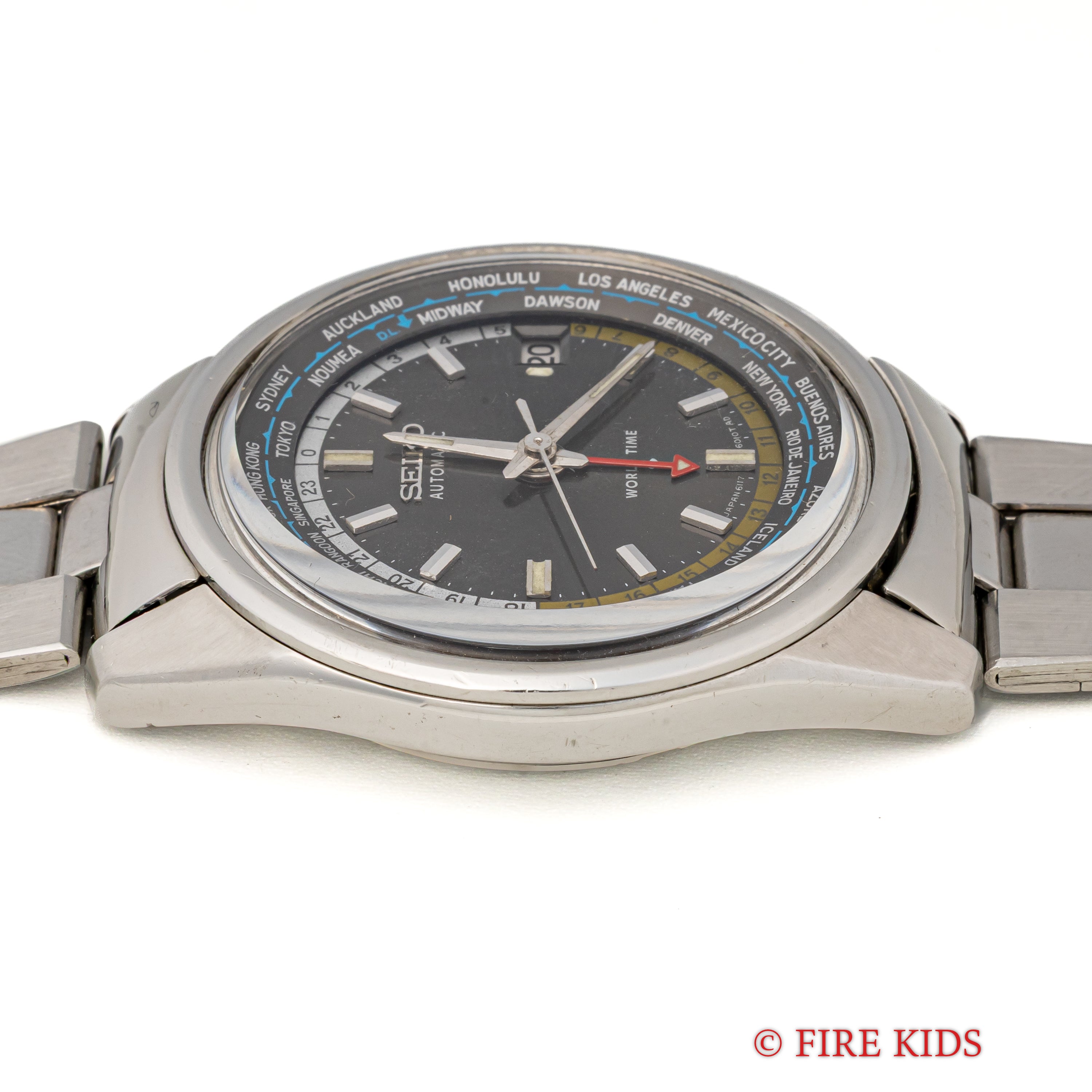 セイコー ワールドタイム セカンドモデル 1969年製 Ref.6117-6010 黒文字盤 純正ステンレスブレス