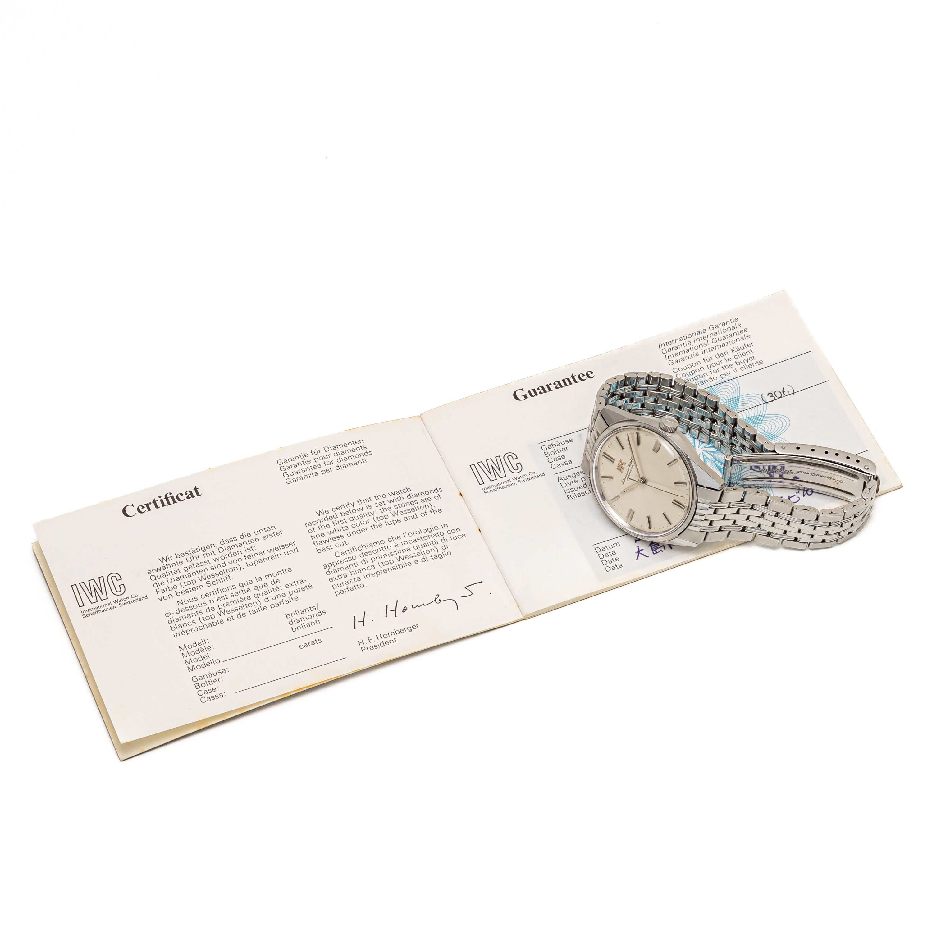 IWC ラウンド 1970年製(昭和45年製) Cal.89 手巻き 箱ギャラ R810 純正ブレス