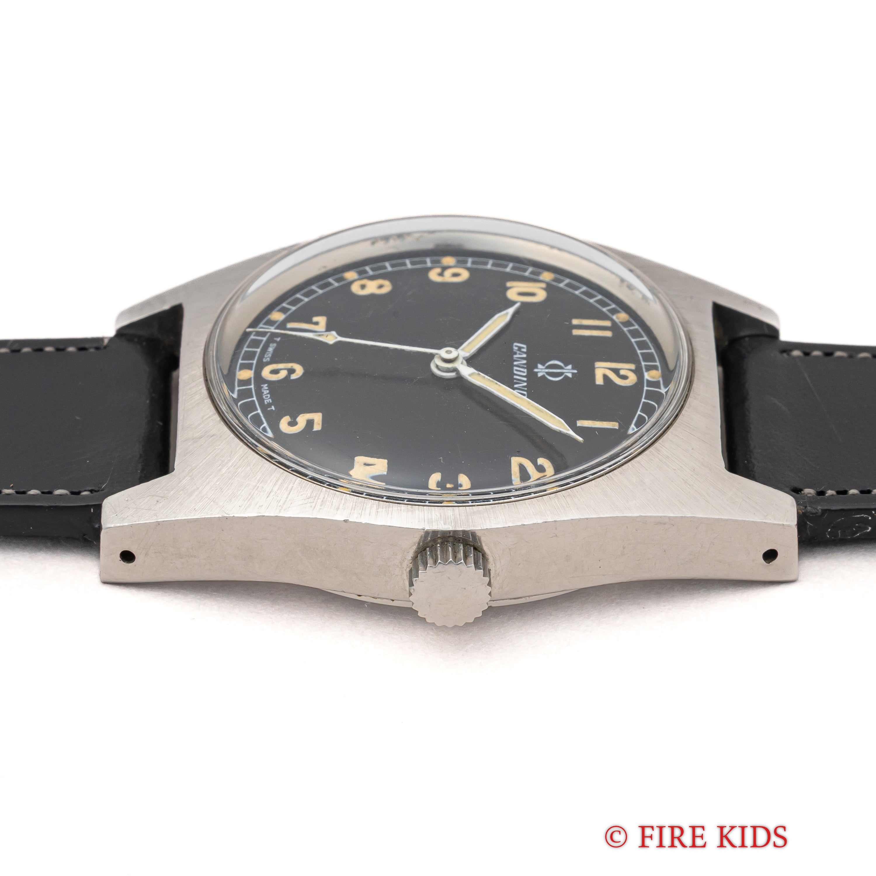 キャンディーノ スウェーデン軍軍用時計 スリークラウンズ 1970年代製 スイス製 ハック付き