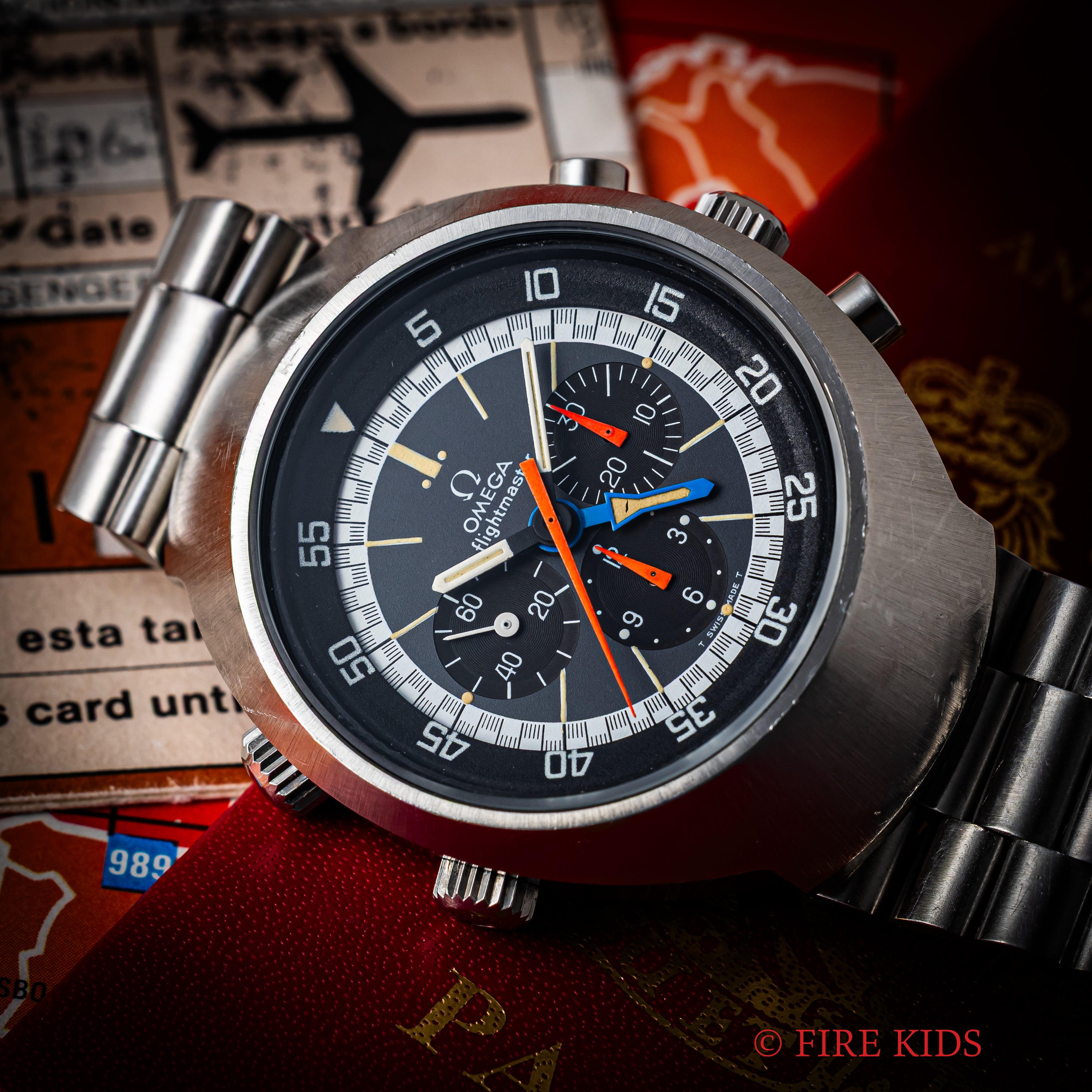 オメガ フライトマスター 後期型 1971年製 Ref.145.026 オレンジ針 純正ブレス