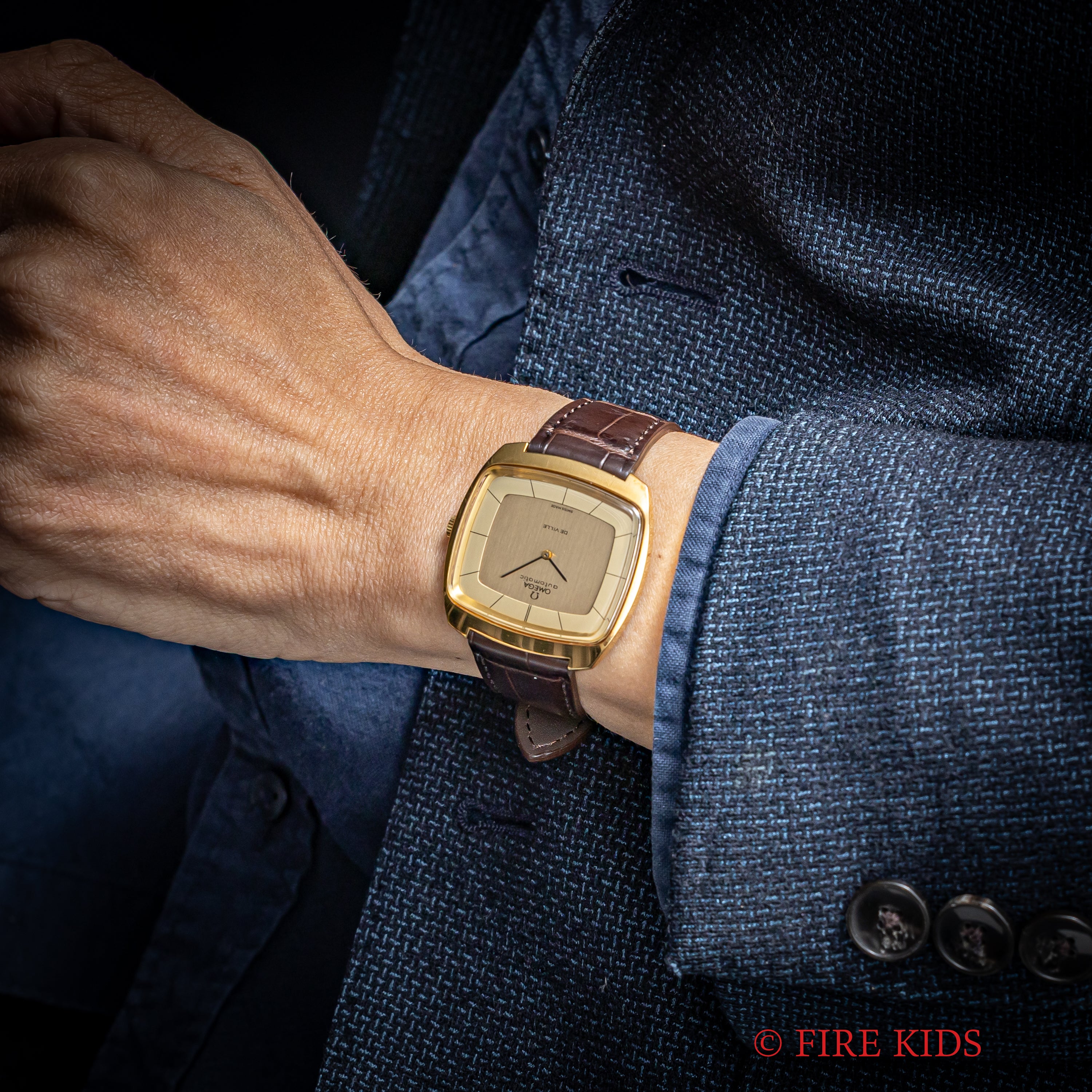 オメガ デ・ヴィル TVスクリーン 1972年製 Ref.1510051 金張り 箱、タグ付き