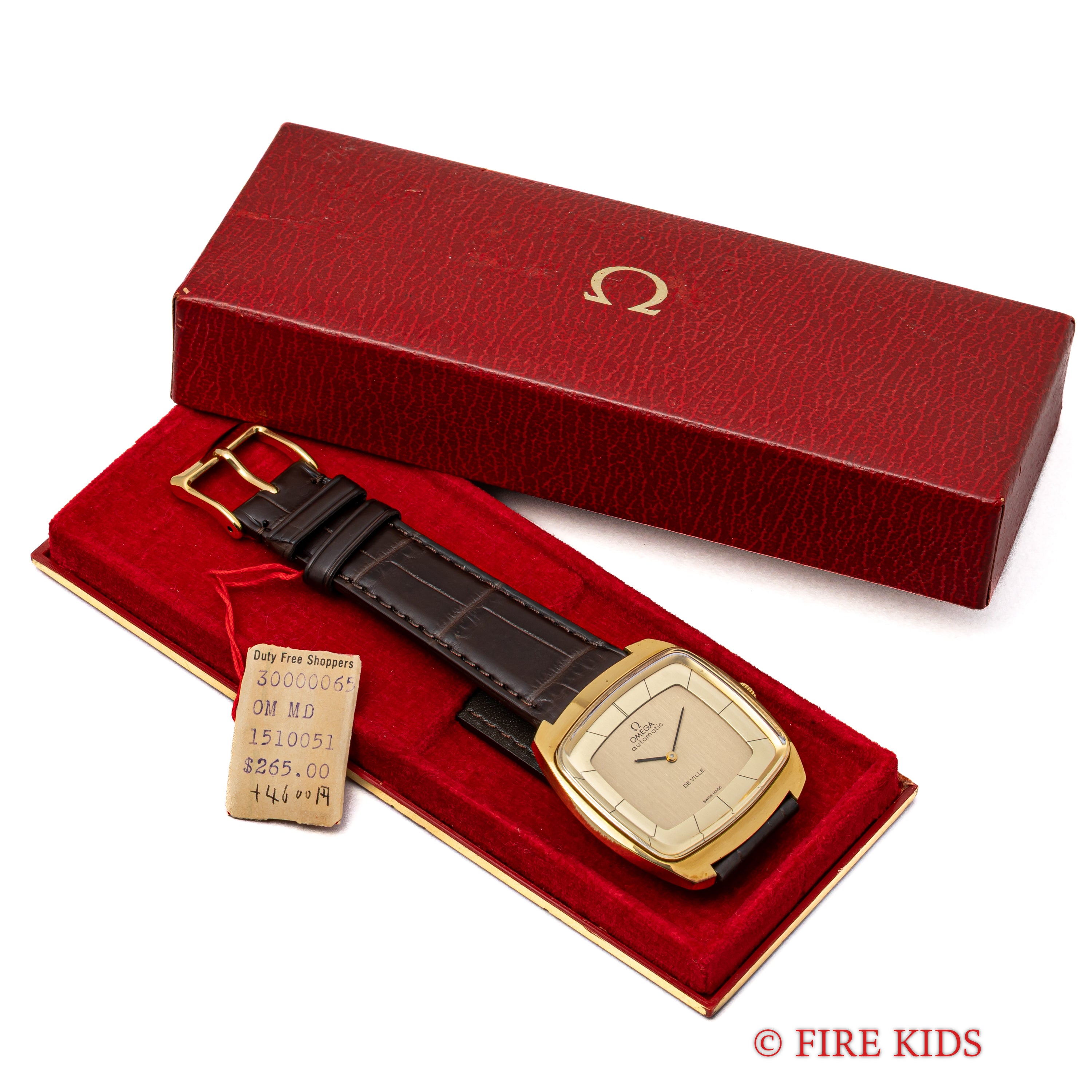 オメガ デ・ヴィル TVスクリーン 1972年製 Ref.1510051 金張り 箱、タグ付き