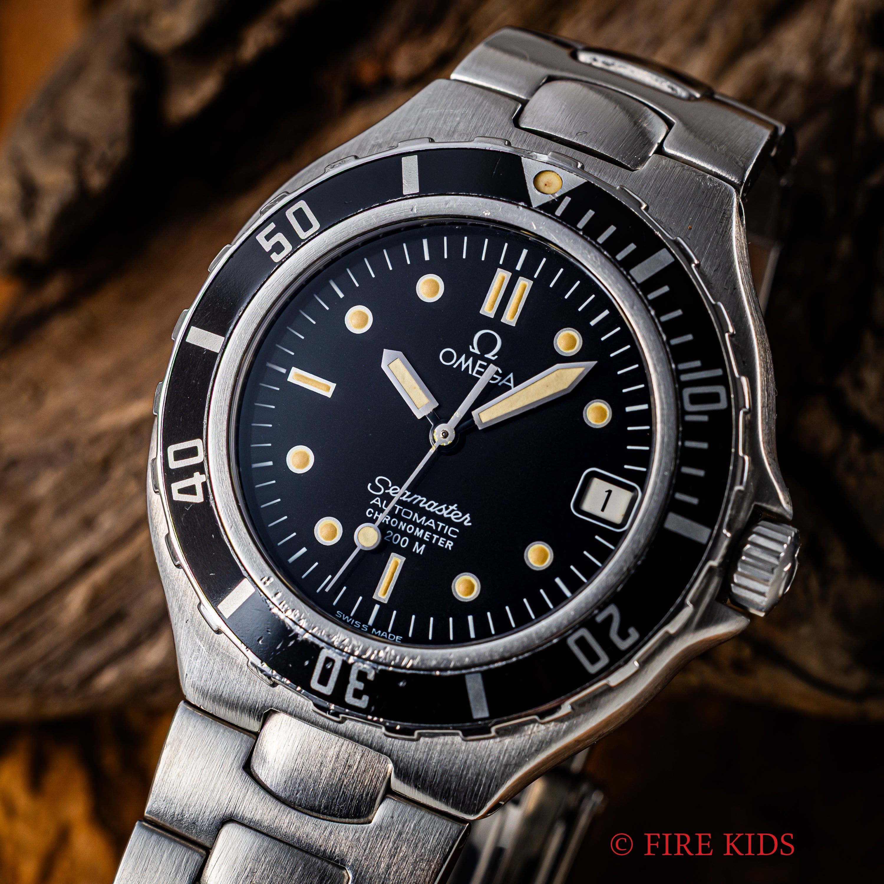 オメガ シーマスター200m 1988年製 プレボンド ミッドサイズ 自動巻クロノメーター ジェンタデザイン