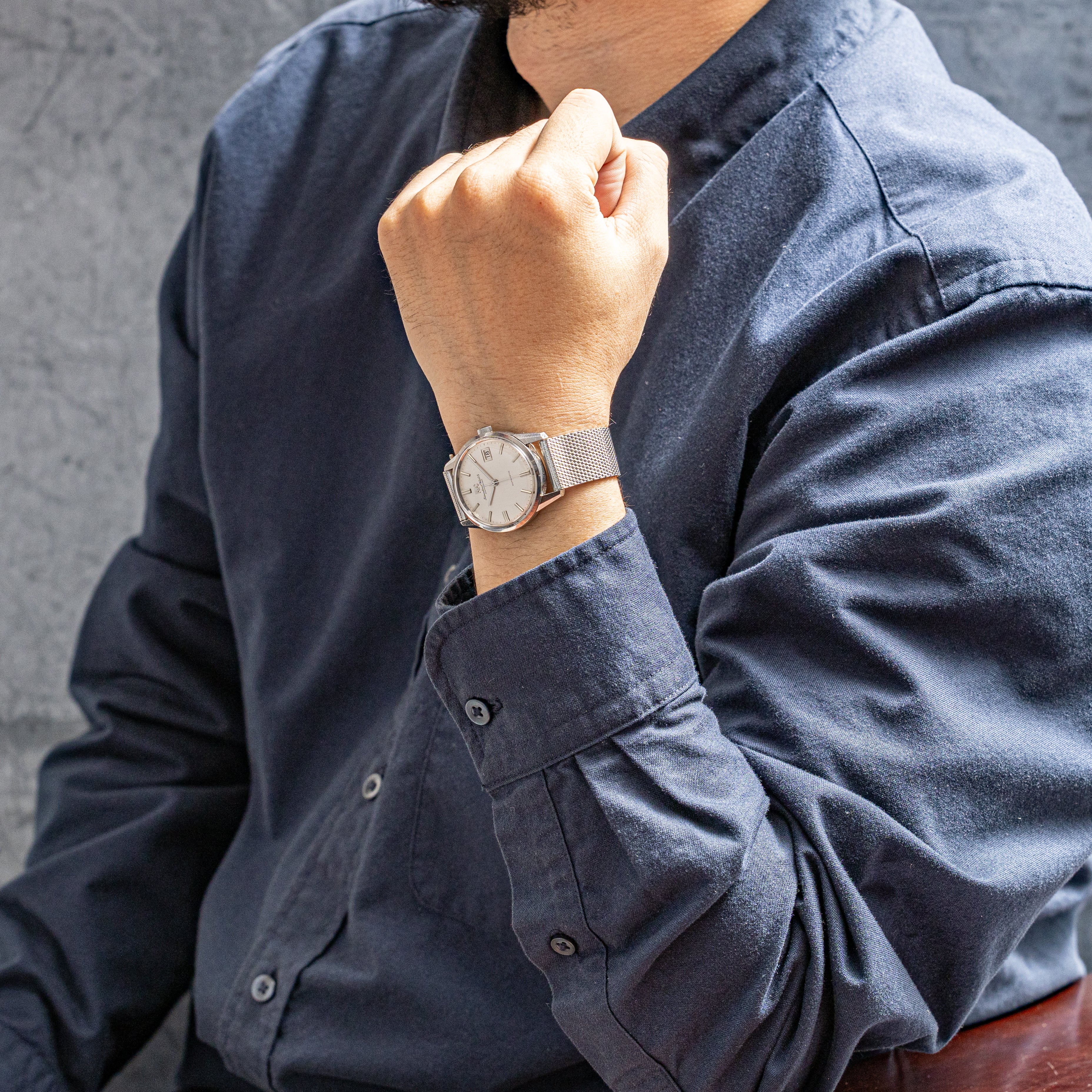 IWC ラウンドケース 1970年製/昭和45年製 Ref.R810AD 純正メッシュブレス付き