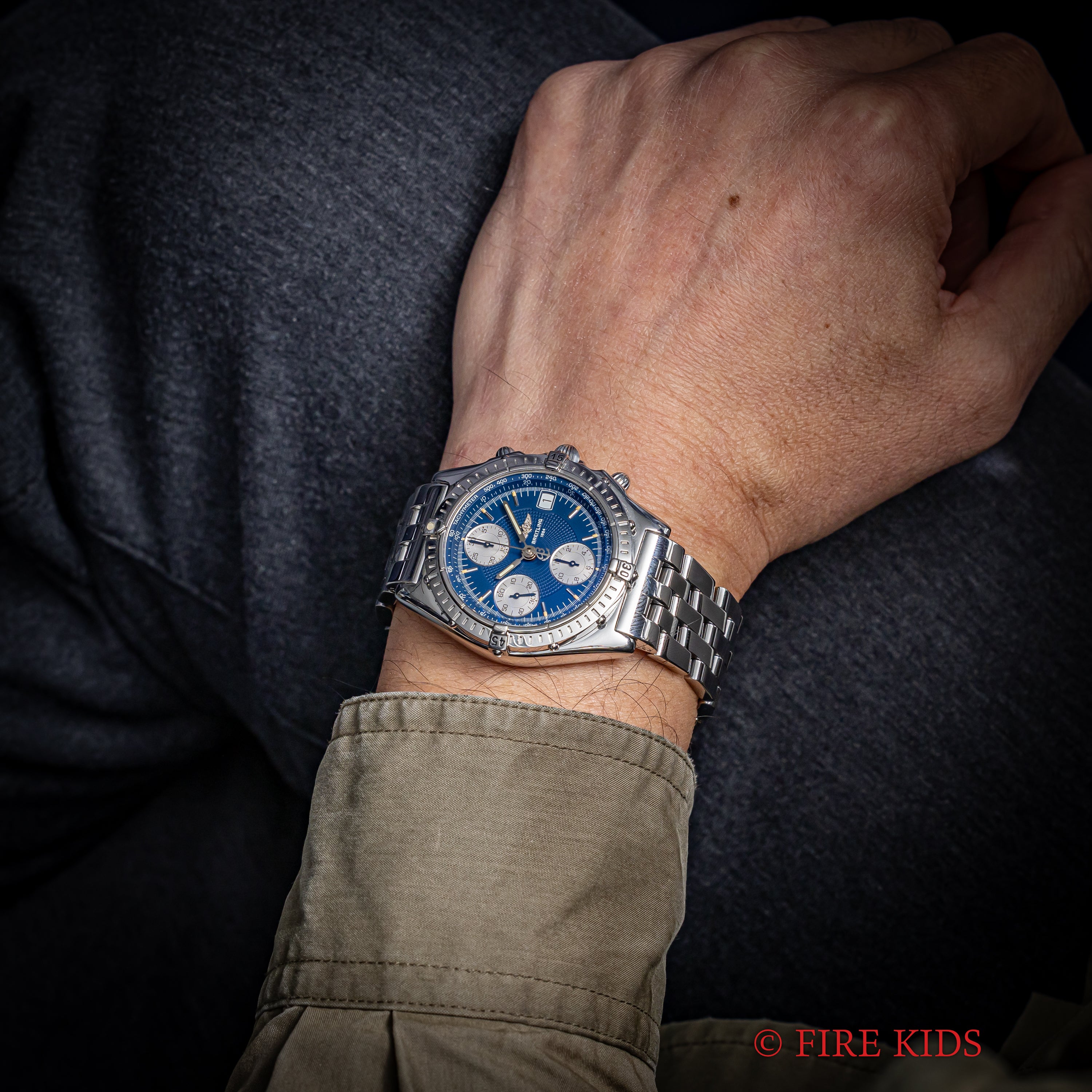 ブライトリング クロノマットブルー 1990年代製 ブレス 自動巻き Ref.A13050.1