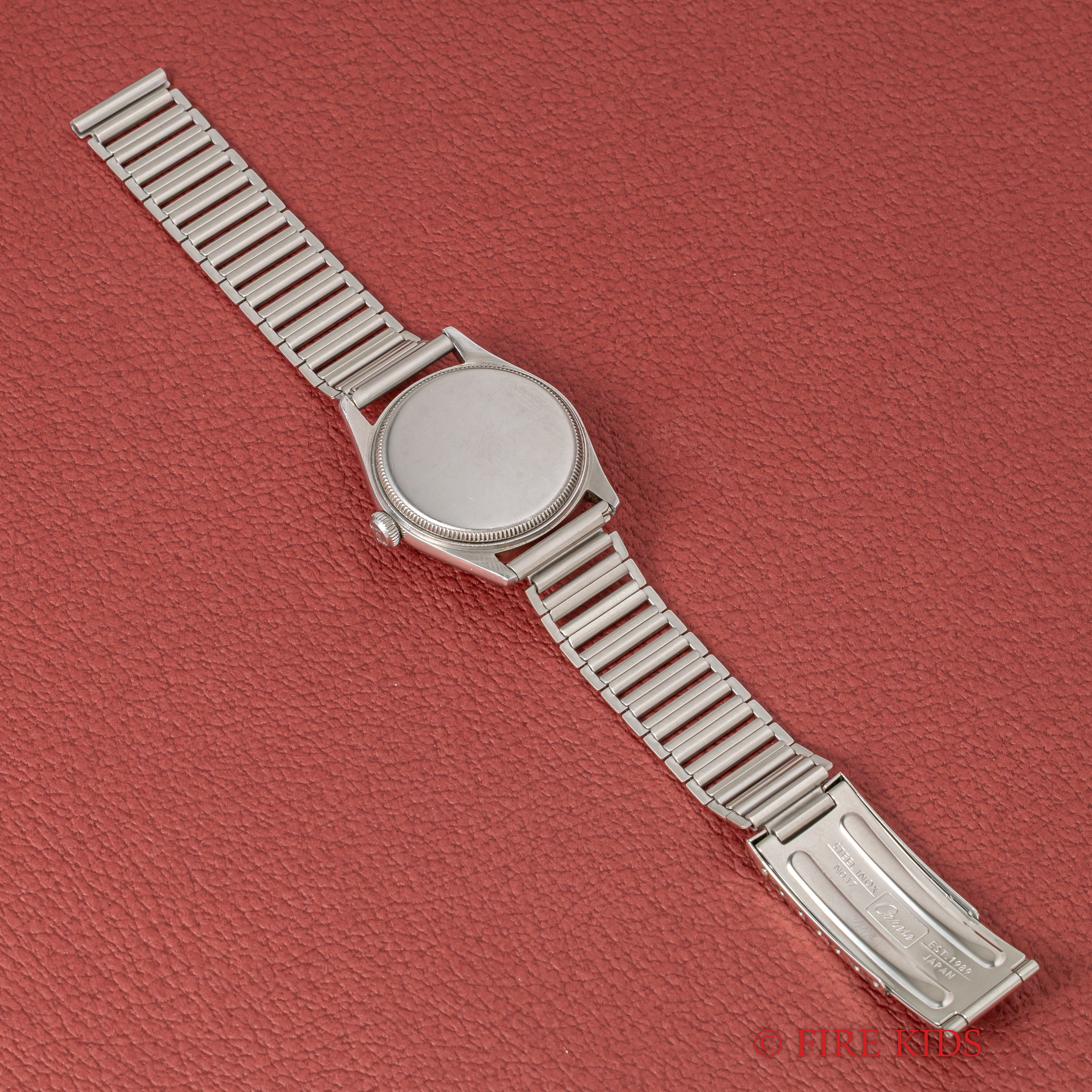 ロレックス オイスター ベイヤーWネーム 1945年製 飛びアラビアダイヤル Ref.4444 手巻 社外バンブーブレス