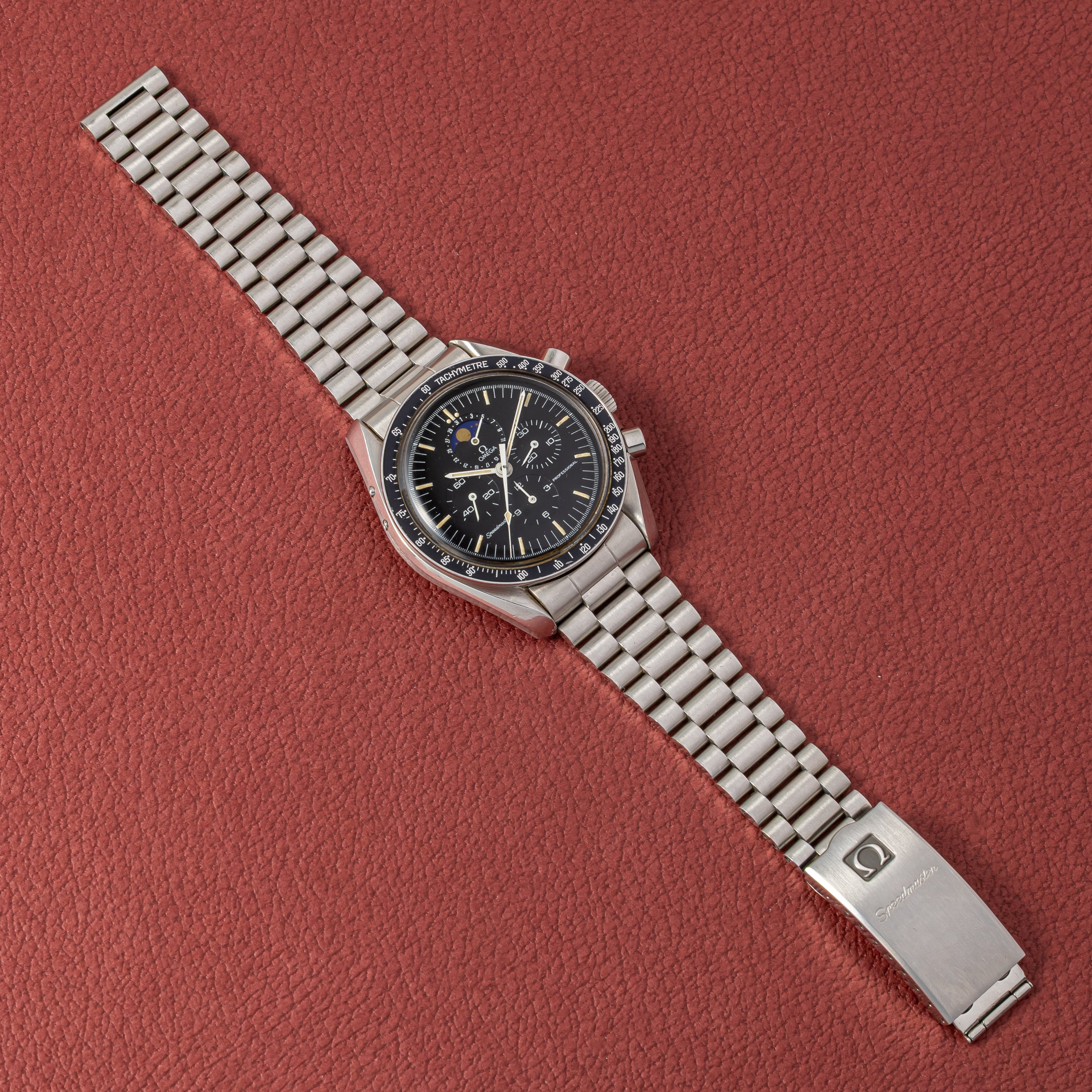 オメガ スピードマスター プロフェッショナル 1985年製 ムーンフェイズ Ref.ST345.0809 箱、ギャラ付き